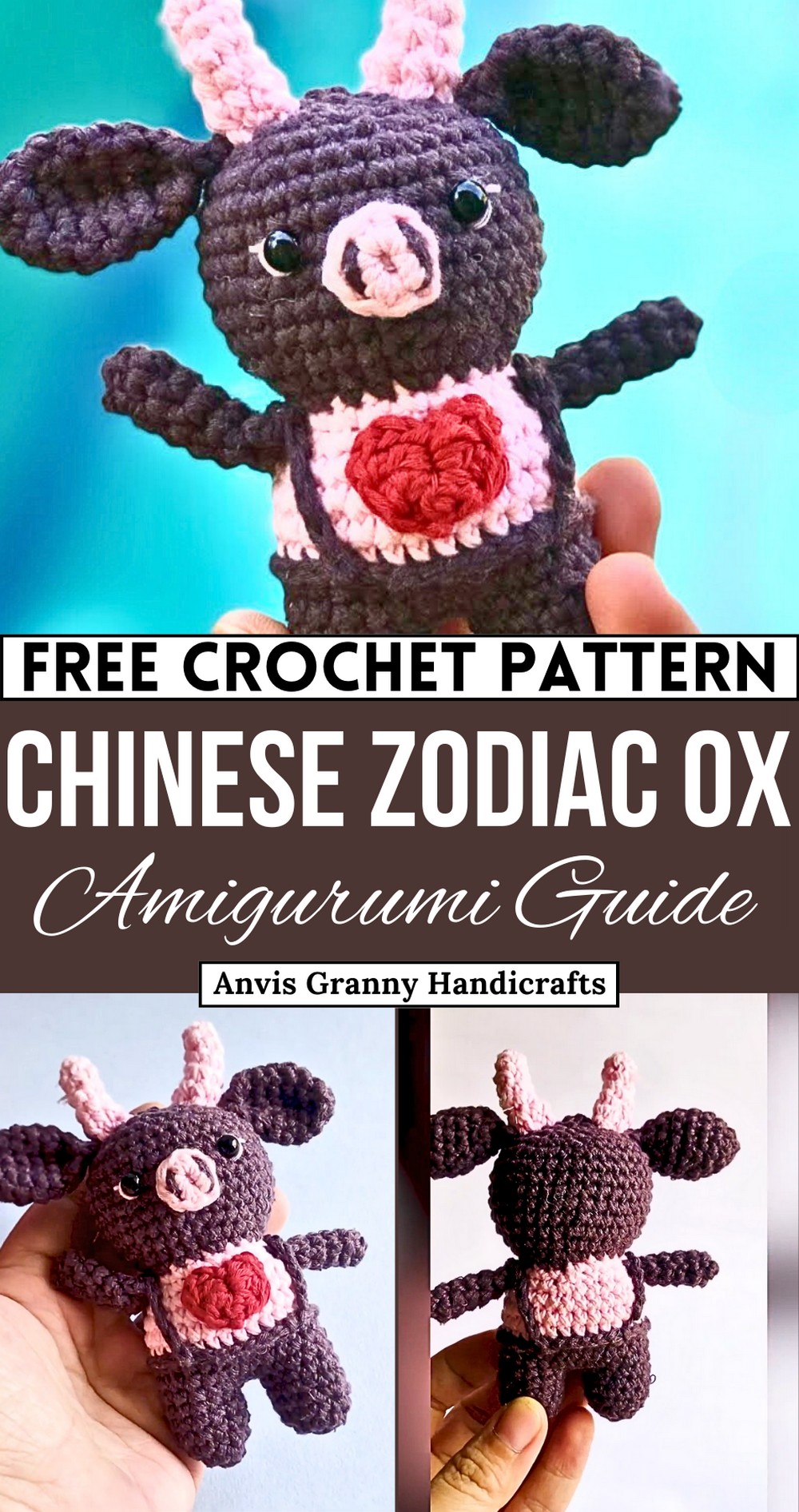 Chinese zodiac OX turorial Easy amigurumi