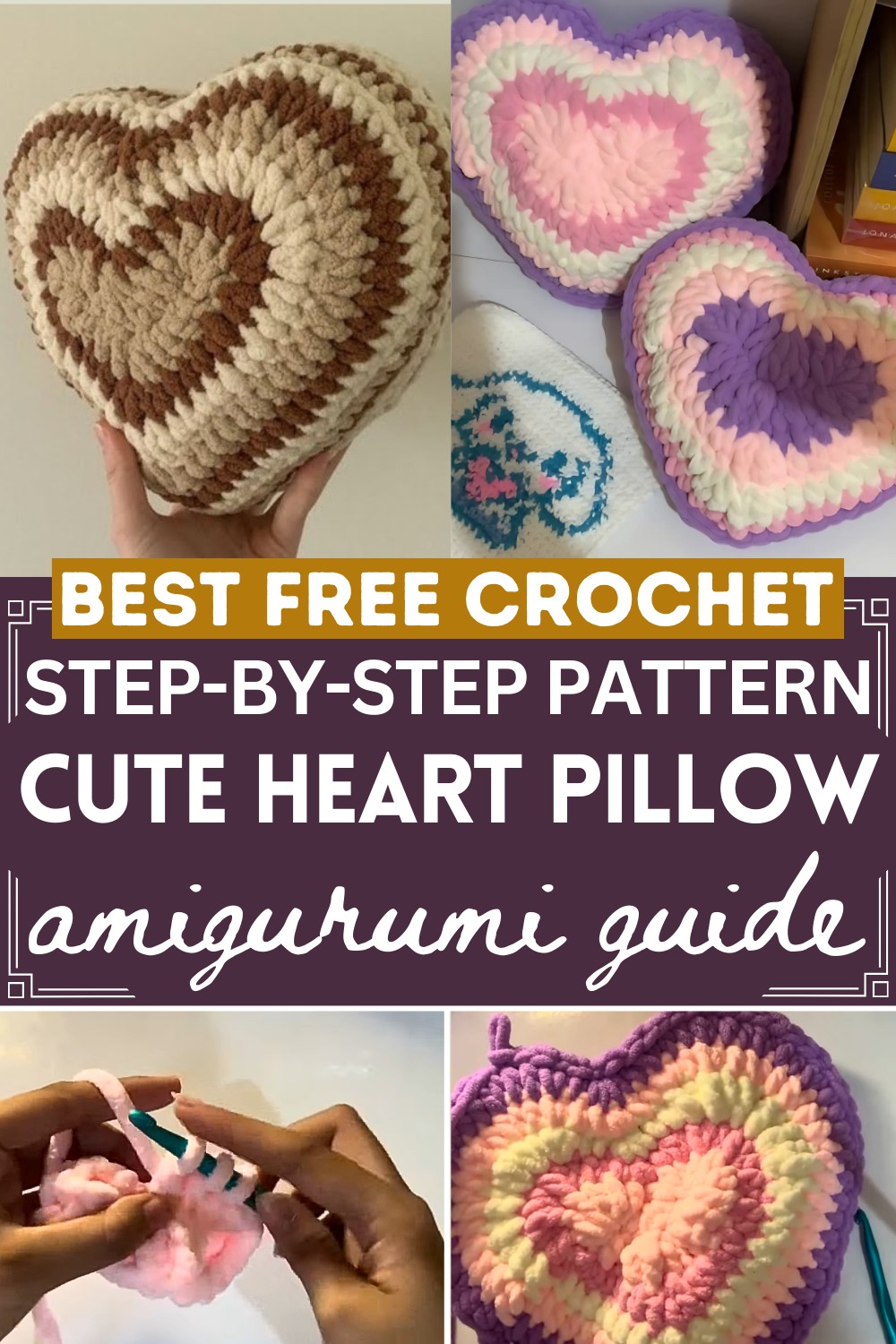 Crochet Heart Pillow Beginner Friendly Tutorial