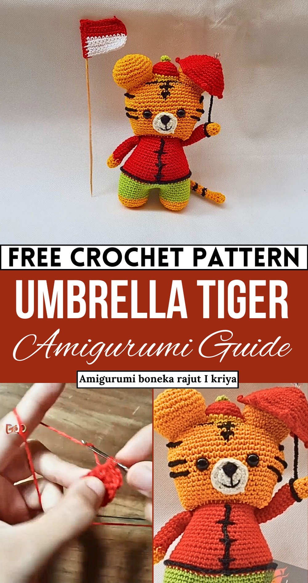 Crochet Umbrella Tiger Amigurumi Pattern Chinese