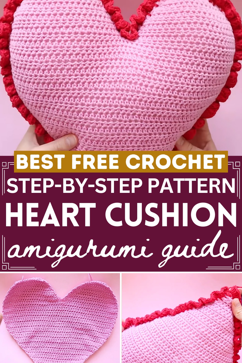 Easy Crochet Heart Cushion Tutorial