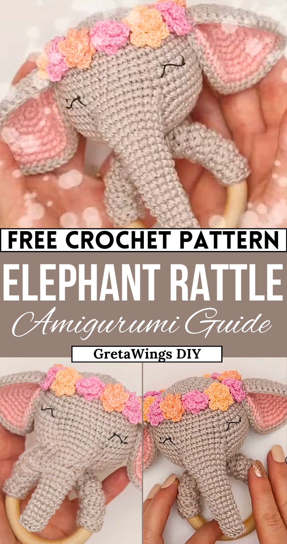 Elephant Rattle Amigurumi Step by Step Tutorial