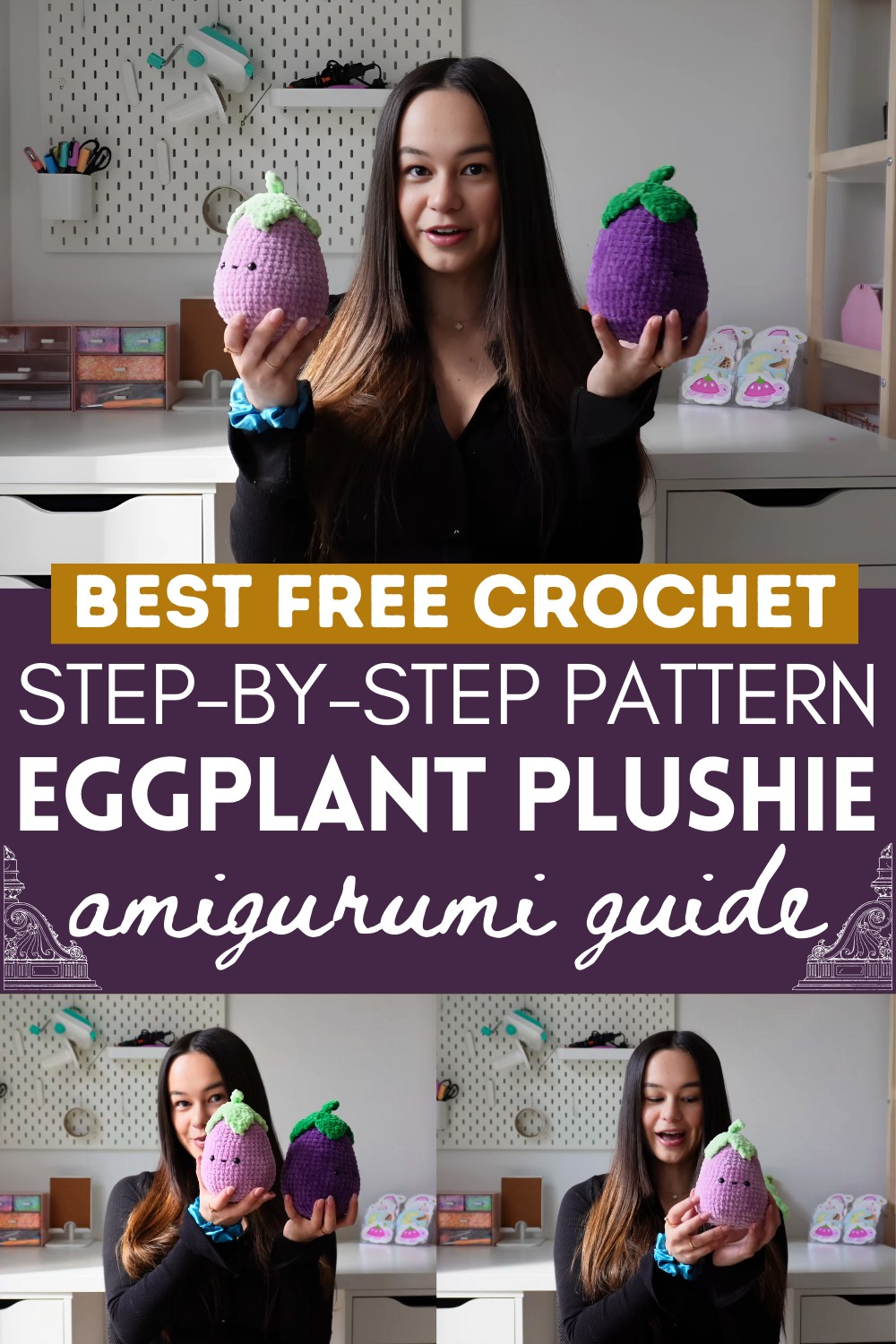 How To Crochet A Cute Eggplant Plushie