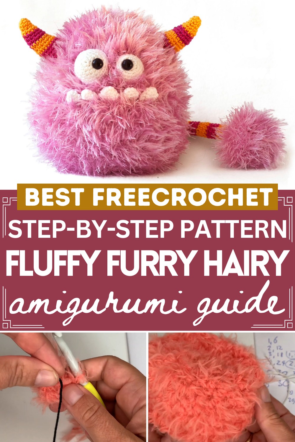 How To Crochet Amigurumi With Fluffy Furry Hairy Eyelash Fur Yarn