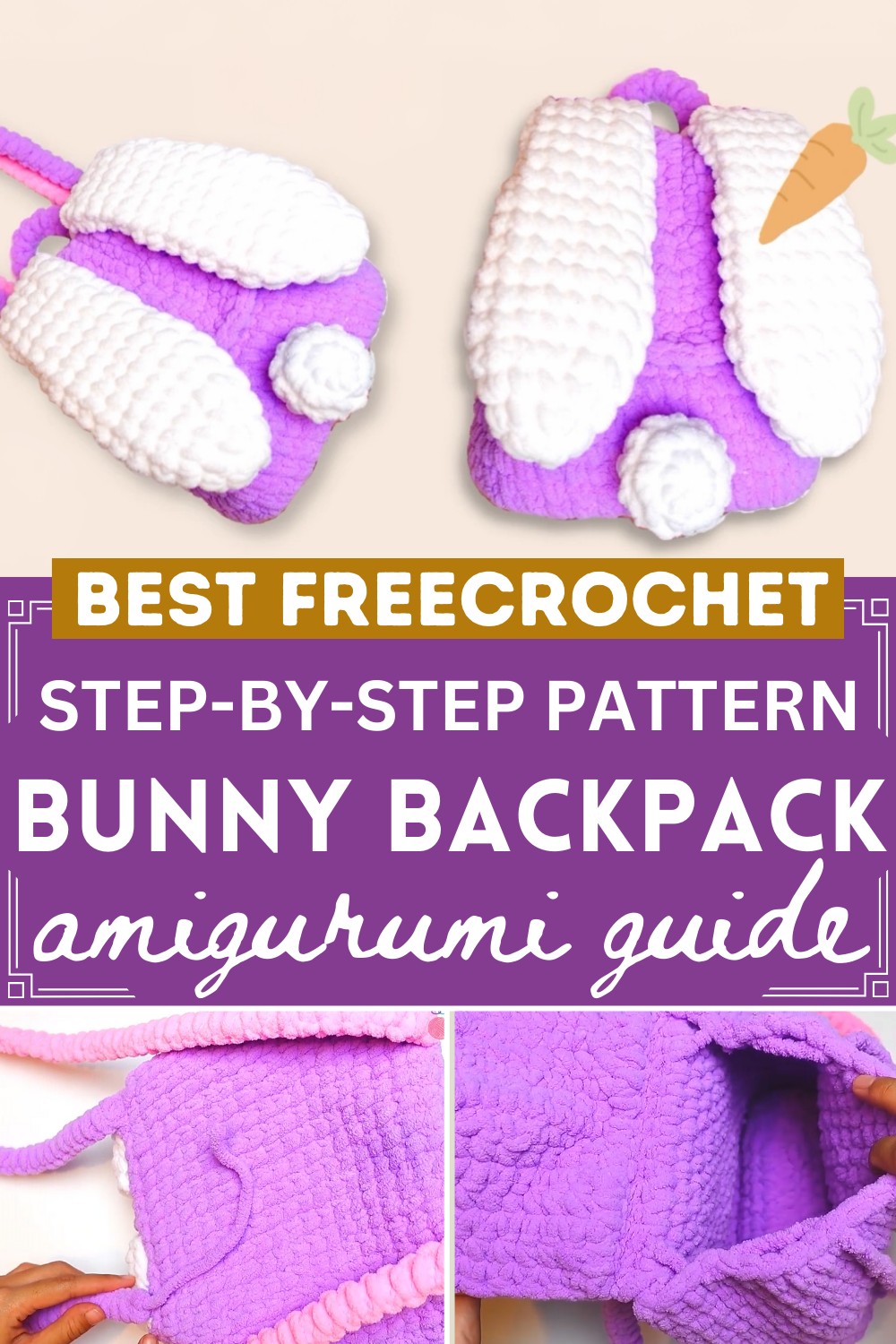 How To Crochet Bunny Backpack Mini Cute Rabbit Bag Crochet Pattern