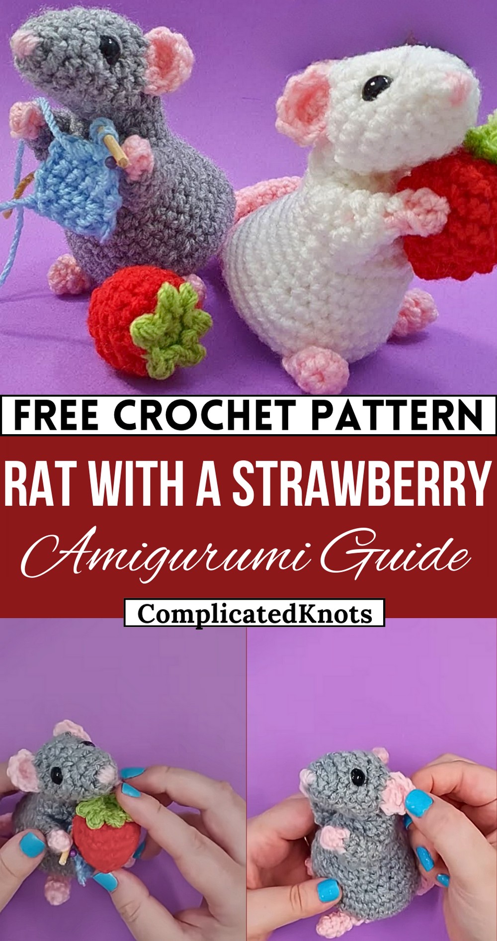 How to crochet a Rat with a Strawberry