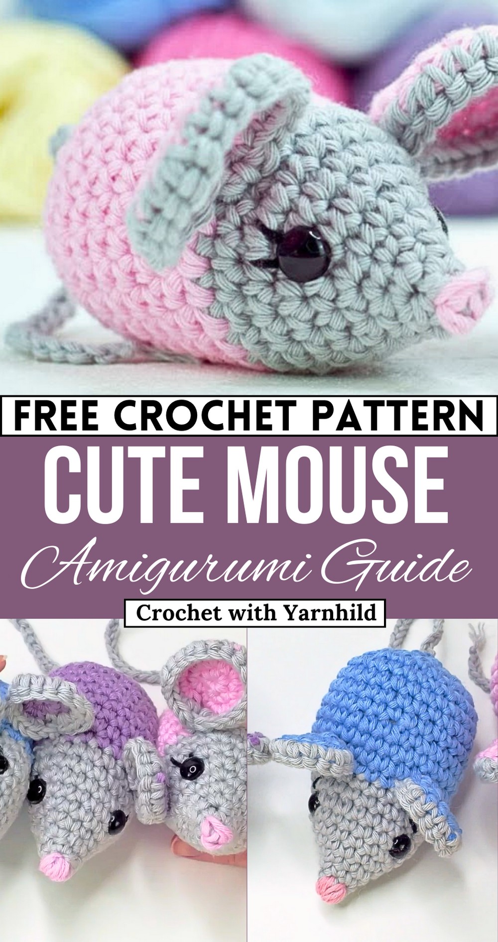 How to crochet an amigurumi mouse