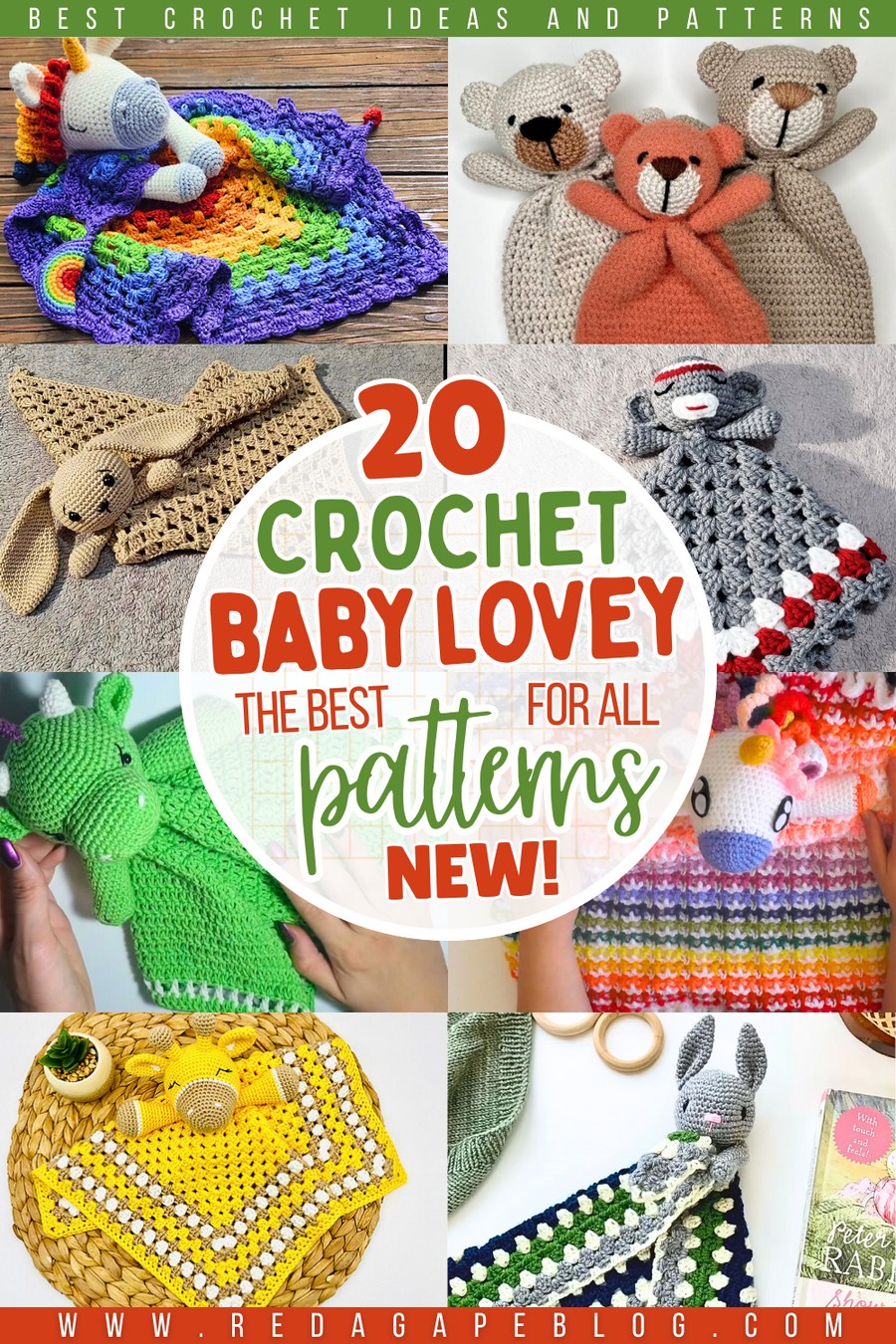 20 Free Crochet Lovey Patterns for Baby Showers