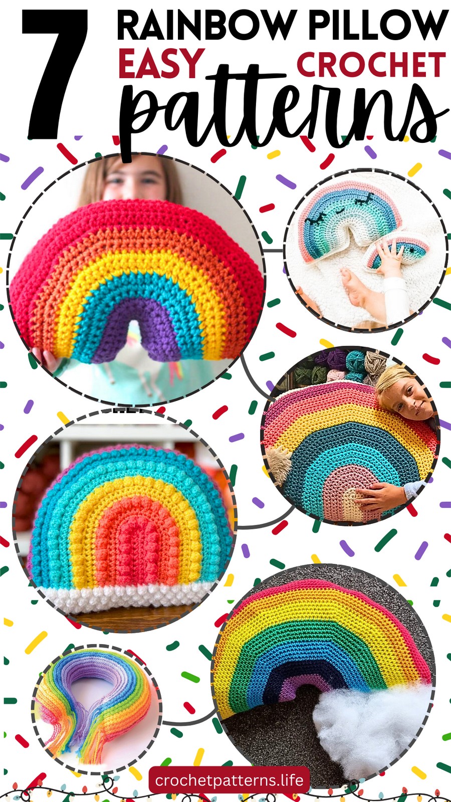 7 Easy & Fun Crochet Rainbow Pillow Patterns