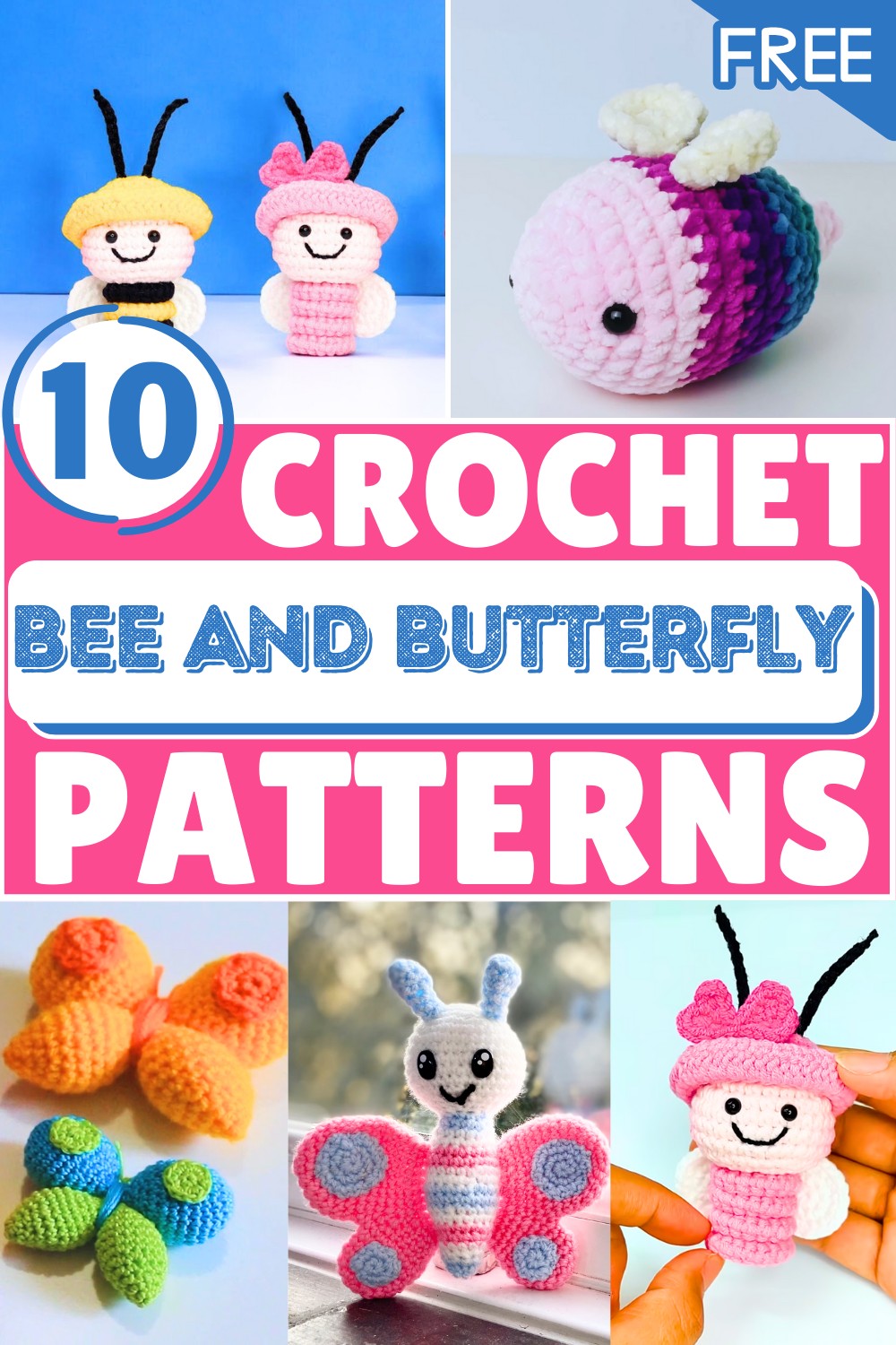 Bees and Butterflies Amigurumi Free Crochet Patterns