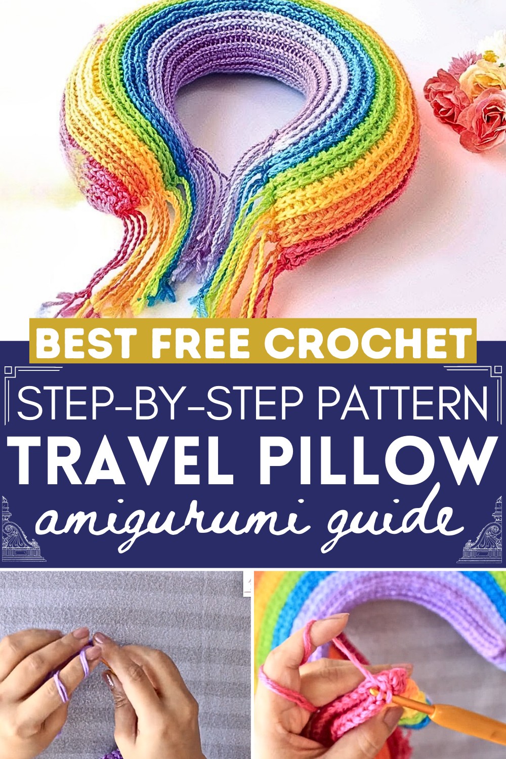 Best Rainbow Travel Pillow Crochet Pattern For Business