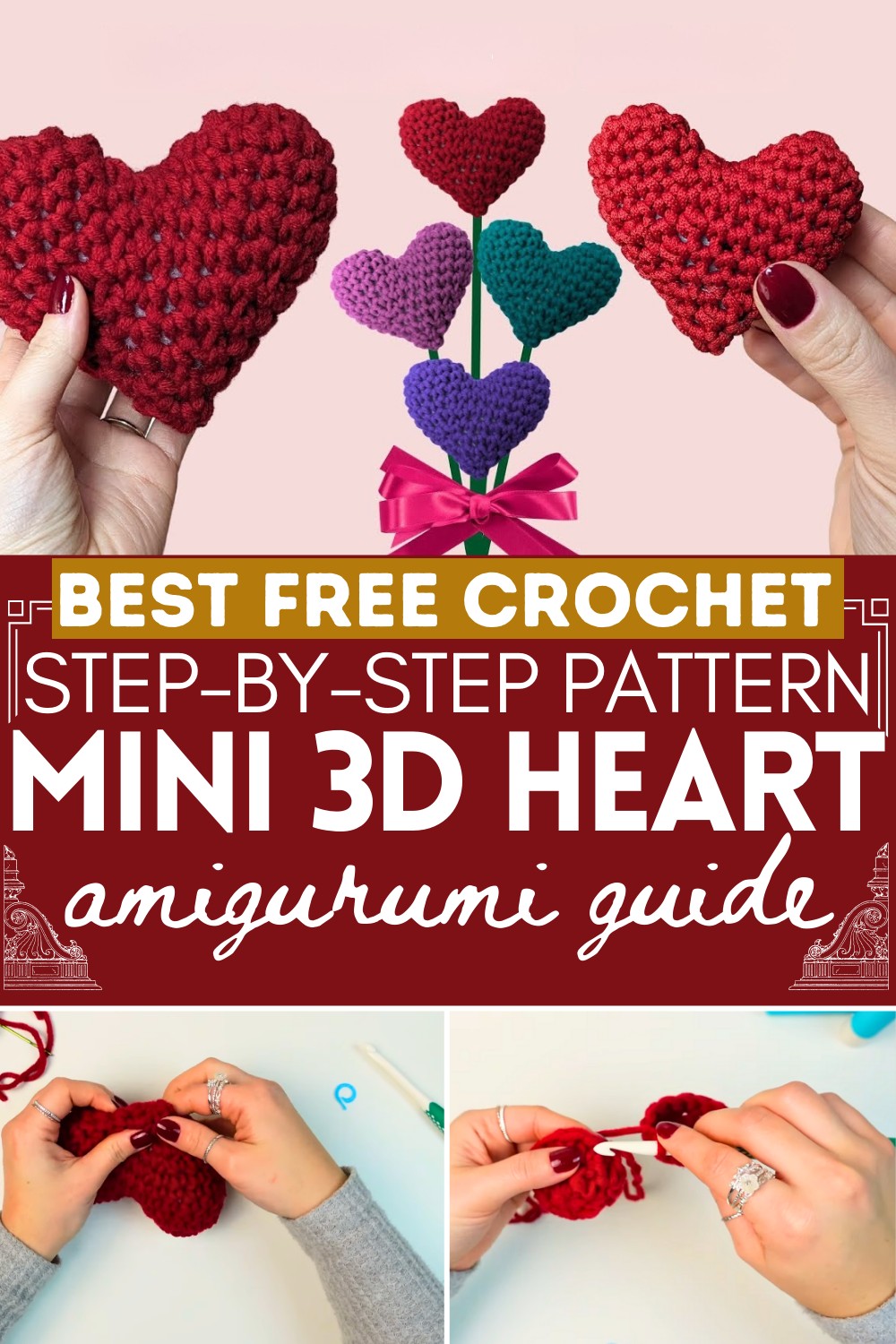 Crochet 3D Heart Step-by-Step