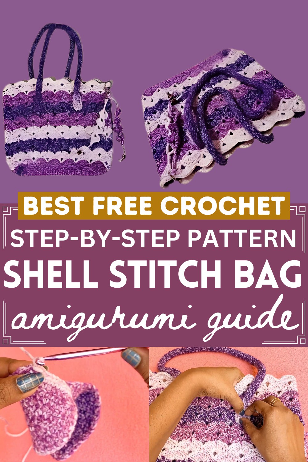 Crochet Bag Using V -stitch And Shell Stitch