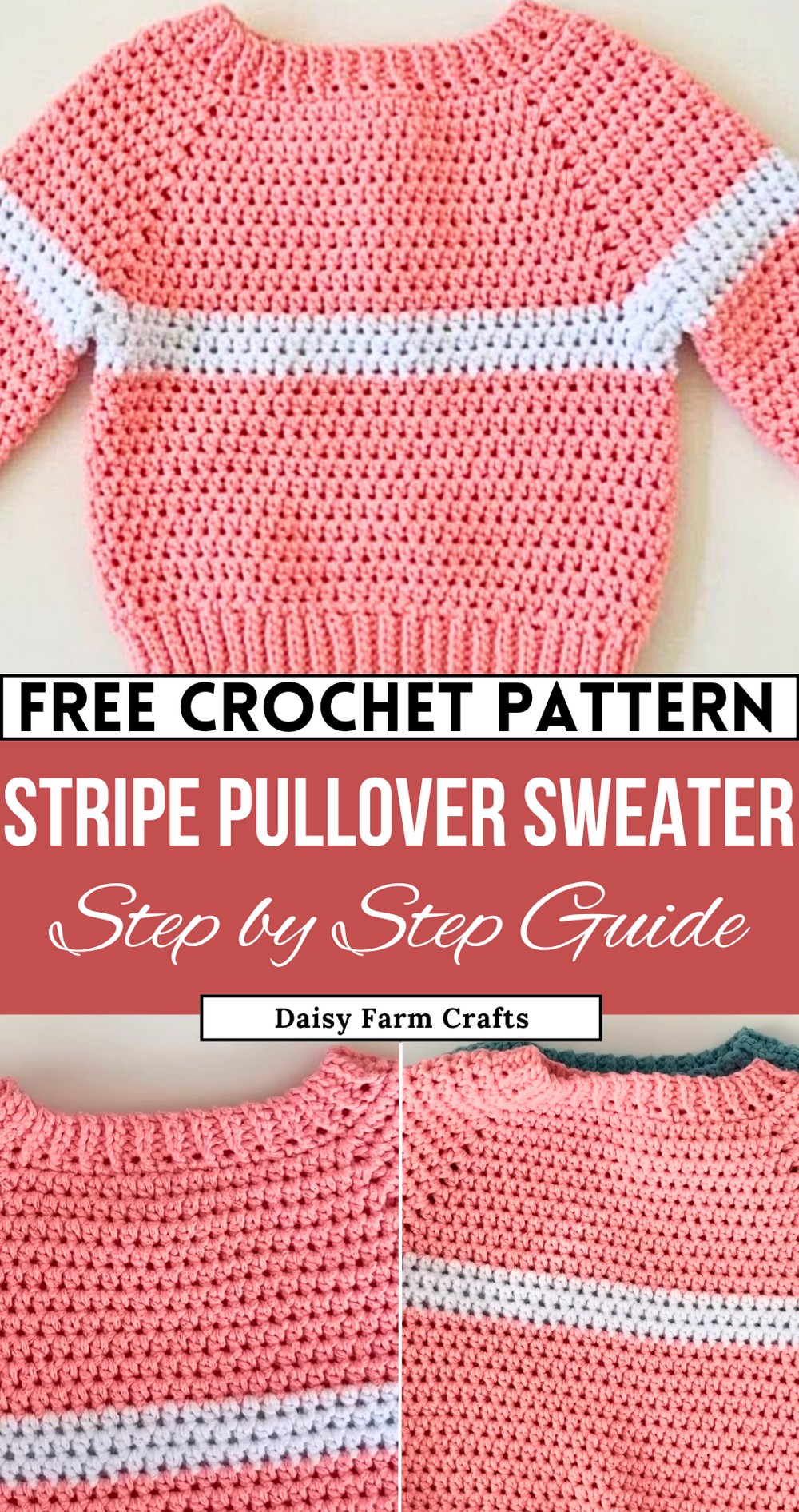 Crochet Simple Stripe Pullover Sweater