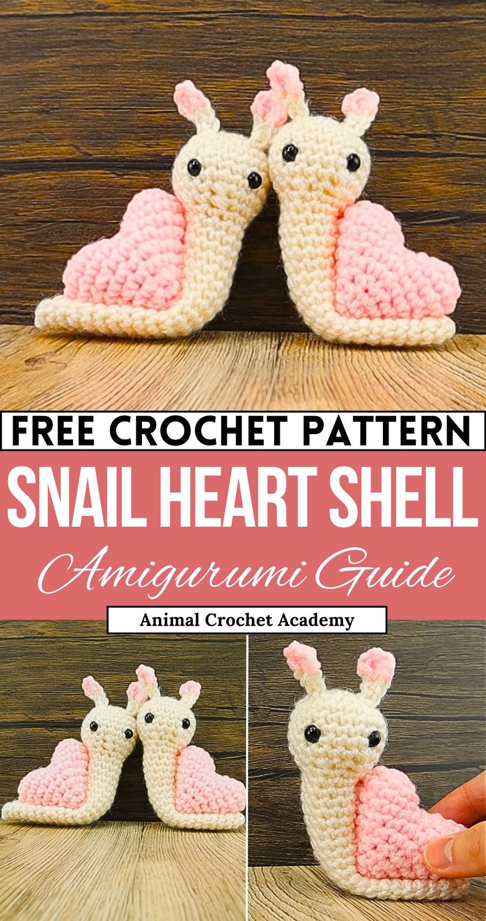 Crochet Snail w Heart Shell