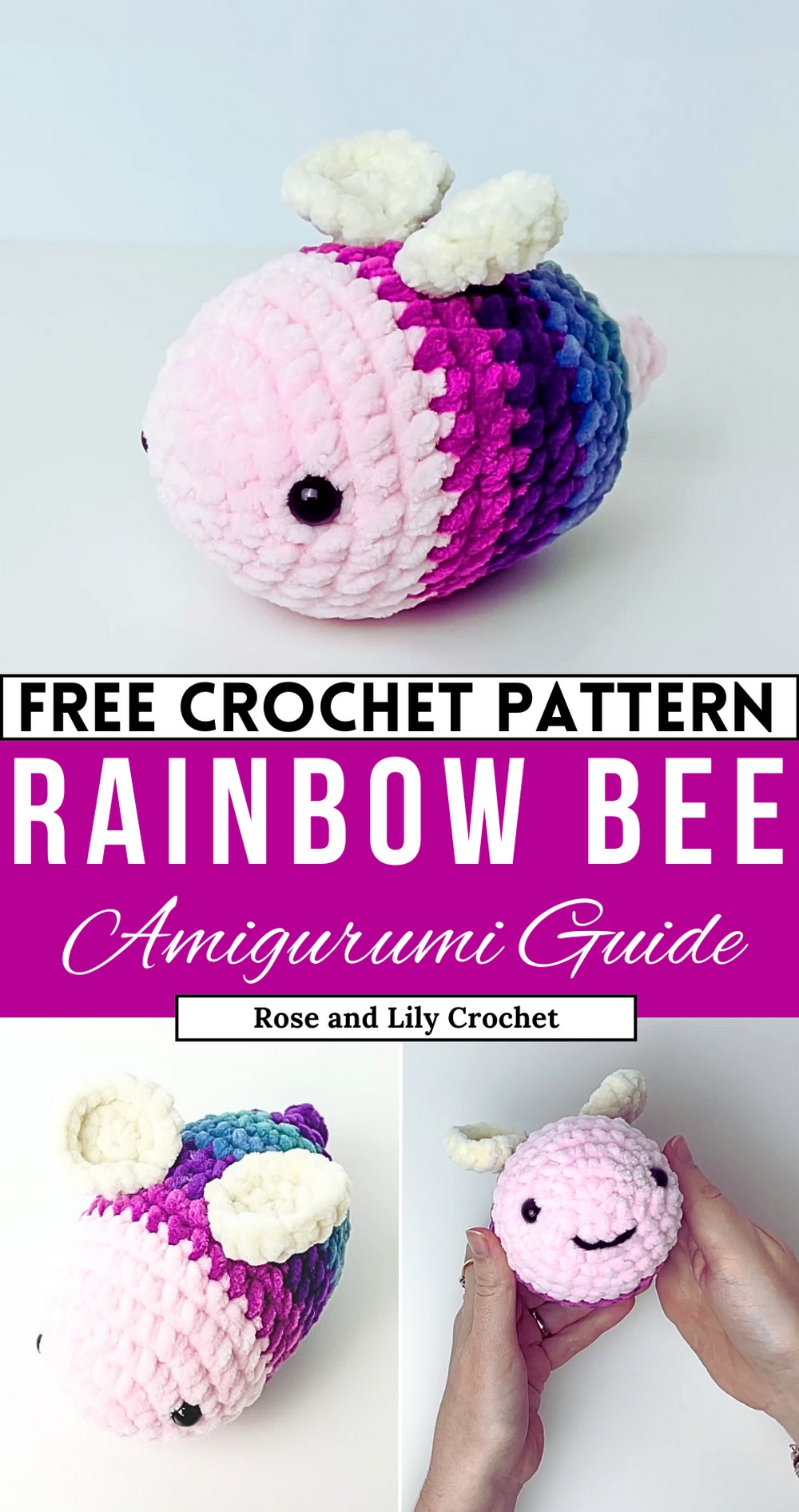 Crochet Tiktok Rainbow Bee