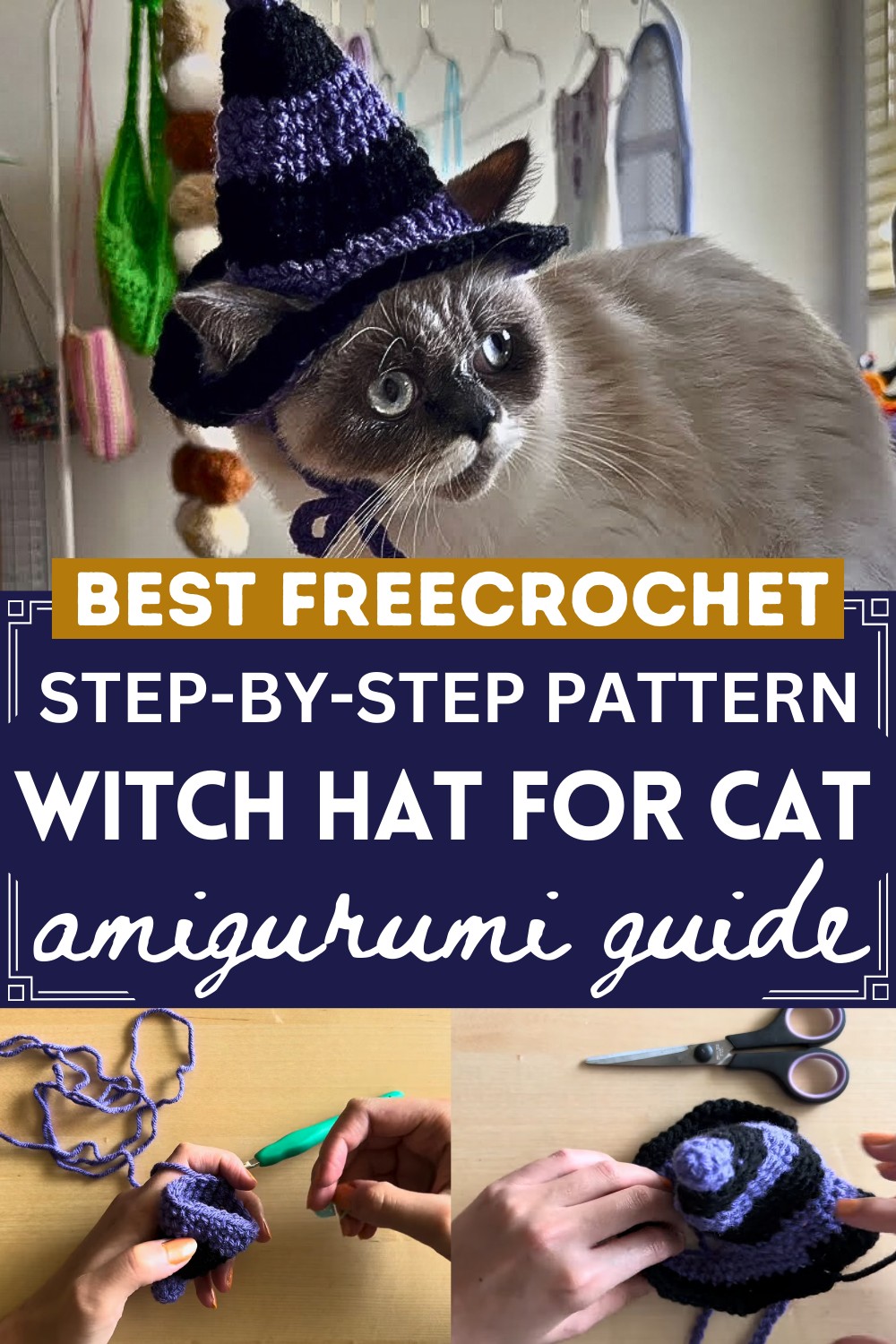 Crochet Witch Hat for Cat Tutorial