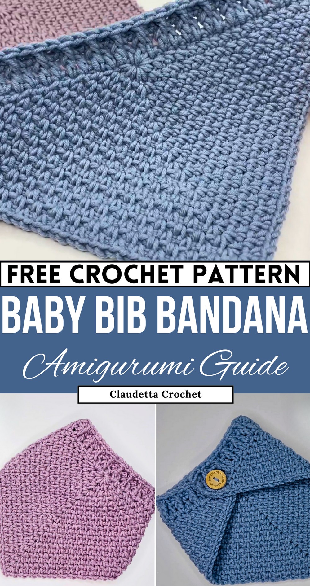 Easy Crochet Baby Bib Bandana – Step-by-Step Tutorial