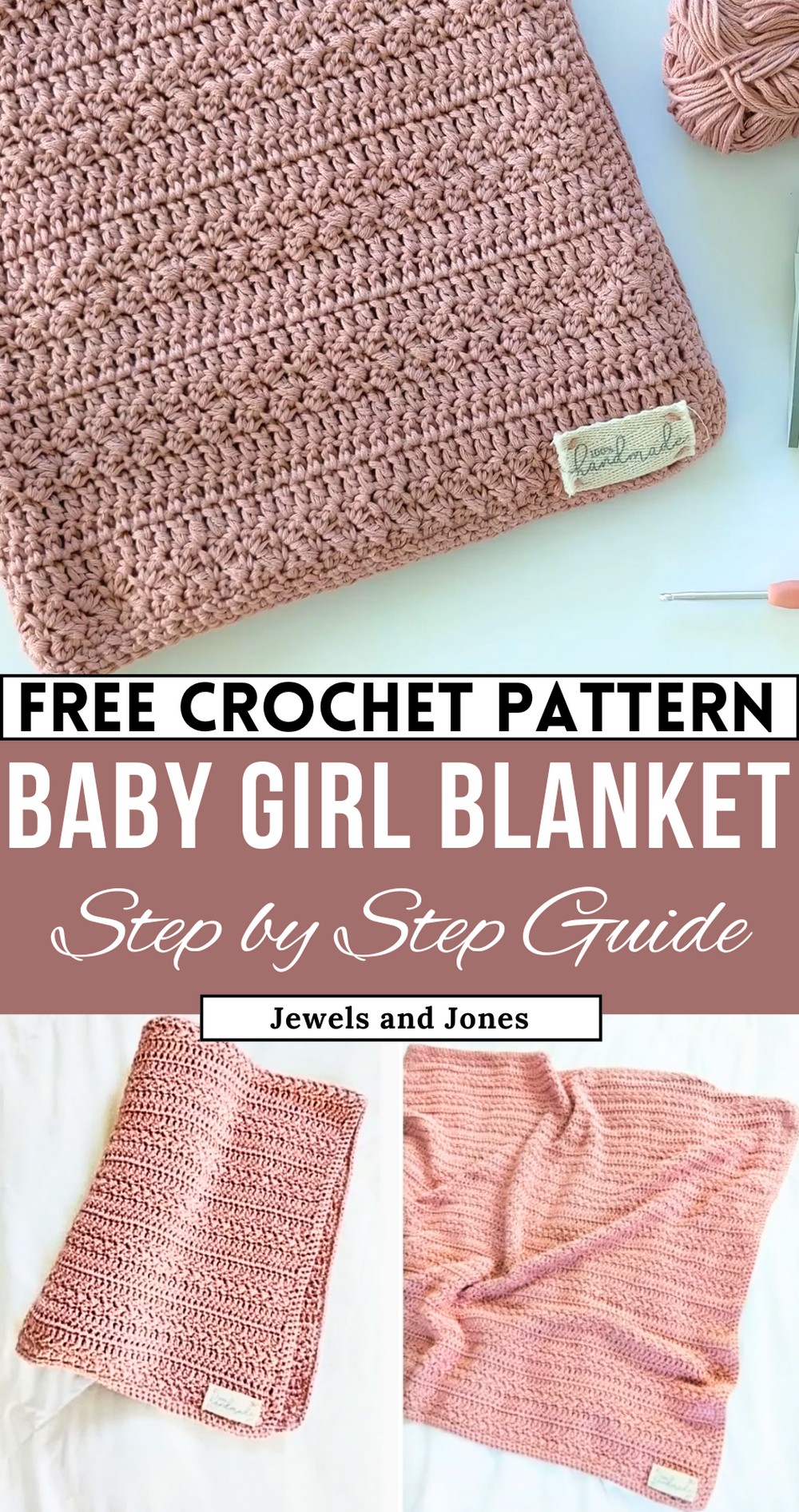 Easy Crochet Baby Girl Blanket Tutorial