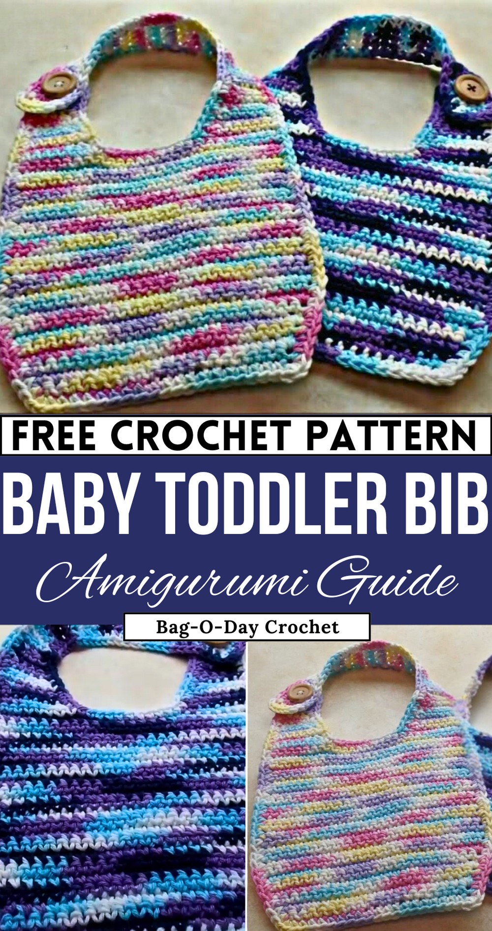 Easy Crochet Baby Toddler Bib TUTORIAL Bagoday Crochet