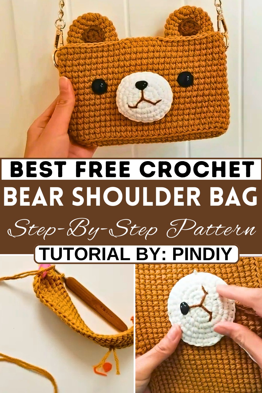 Easy Crochet Bear Shoulder Bag Tutorial