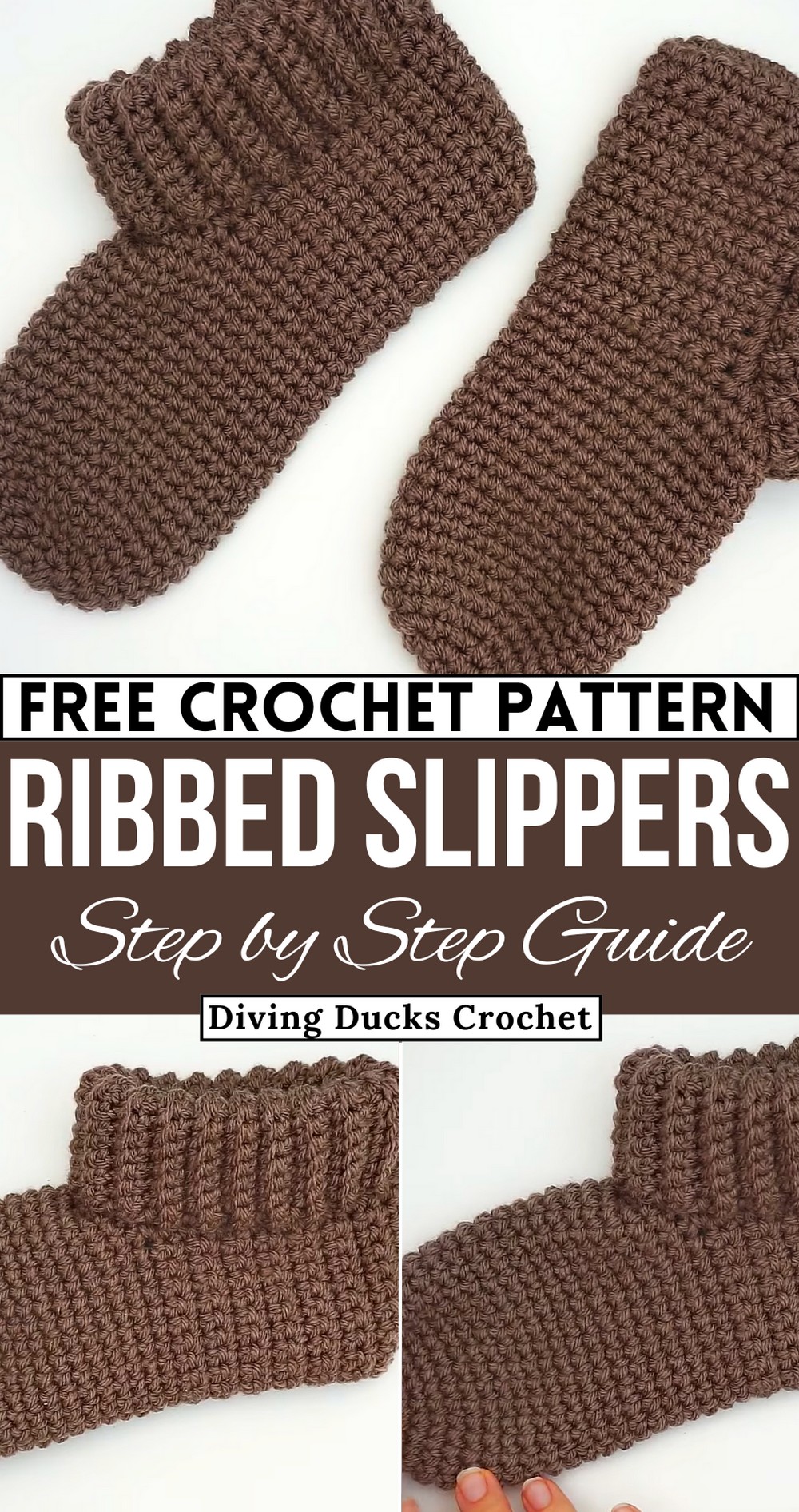Easy Crochet Slippers Tutorial Ribbed Slippers Crochet Pattern