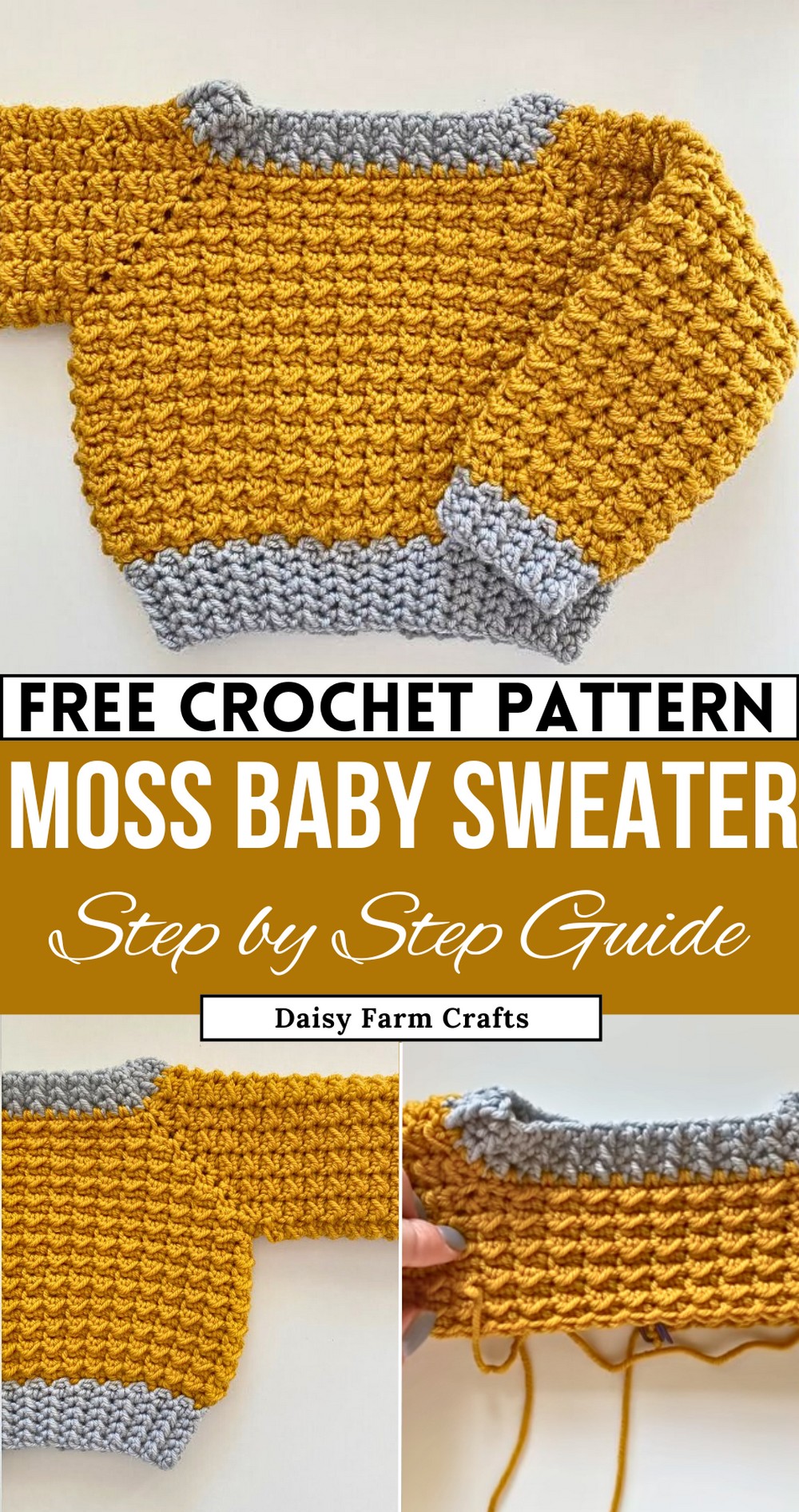 Even Moss Crochet Baby Sweater