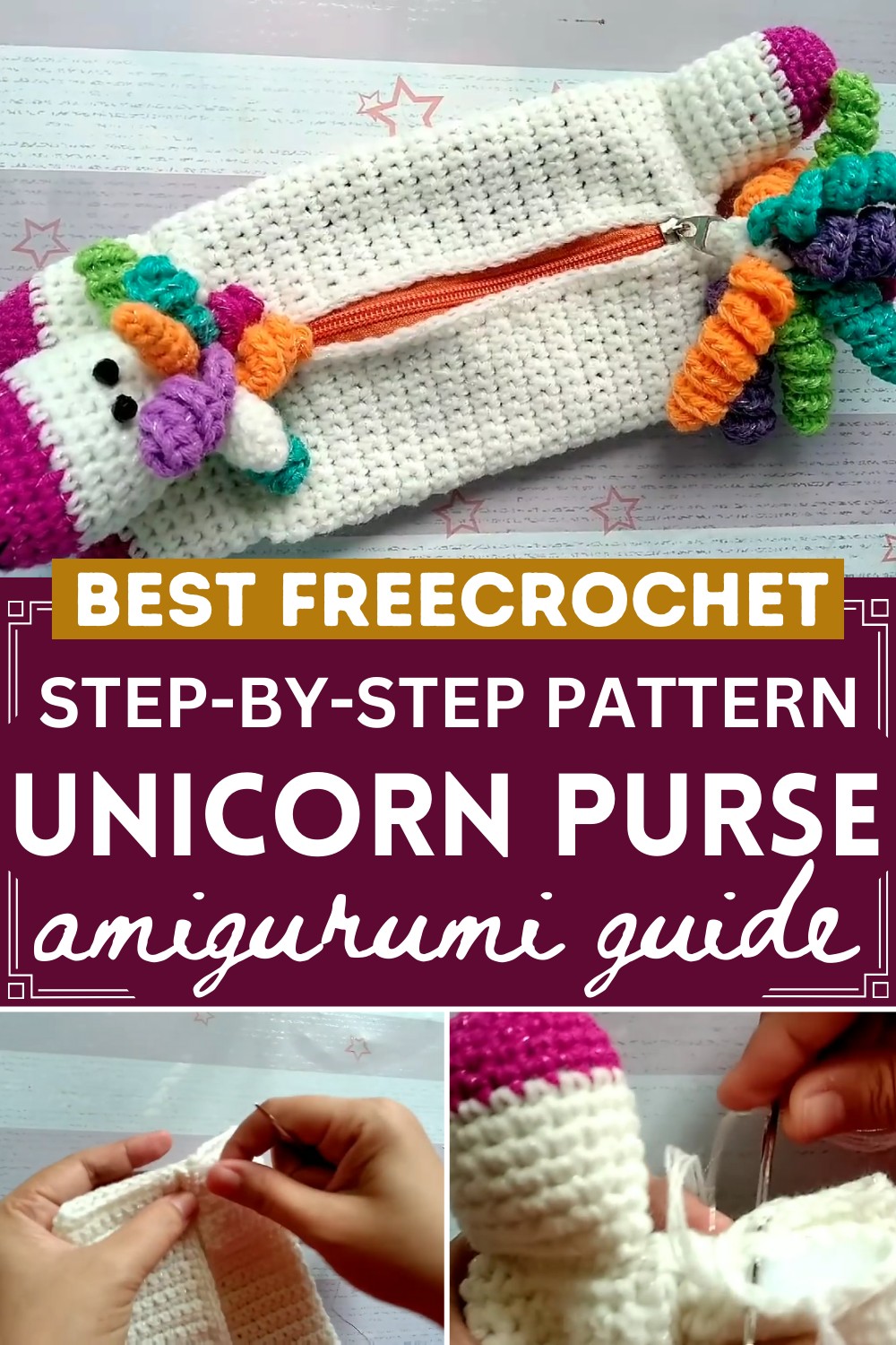 How To Crochet A Unicorn Purse With Zipper And Lining