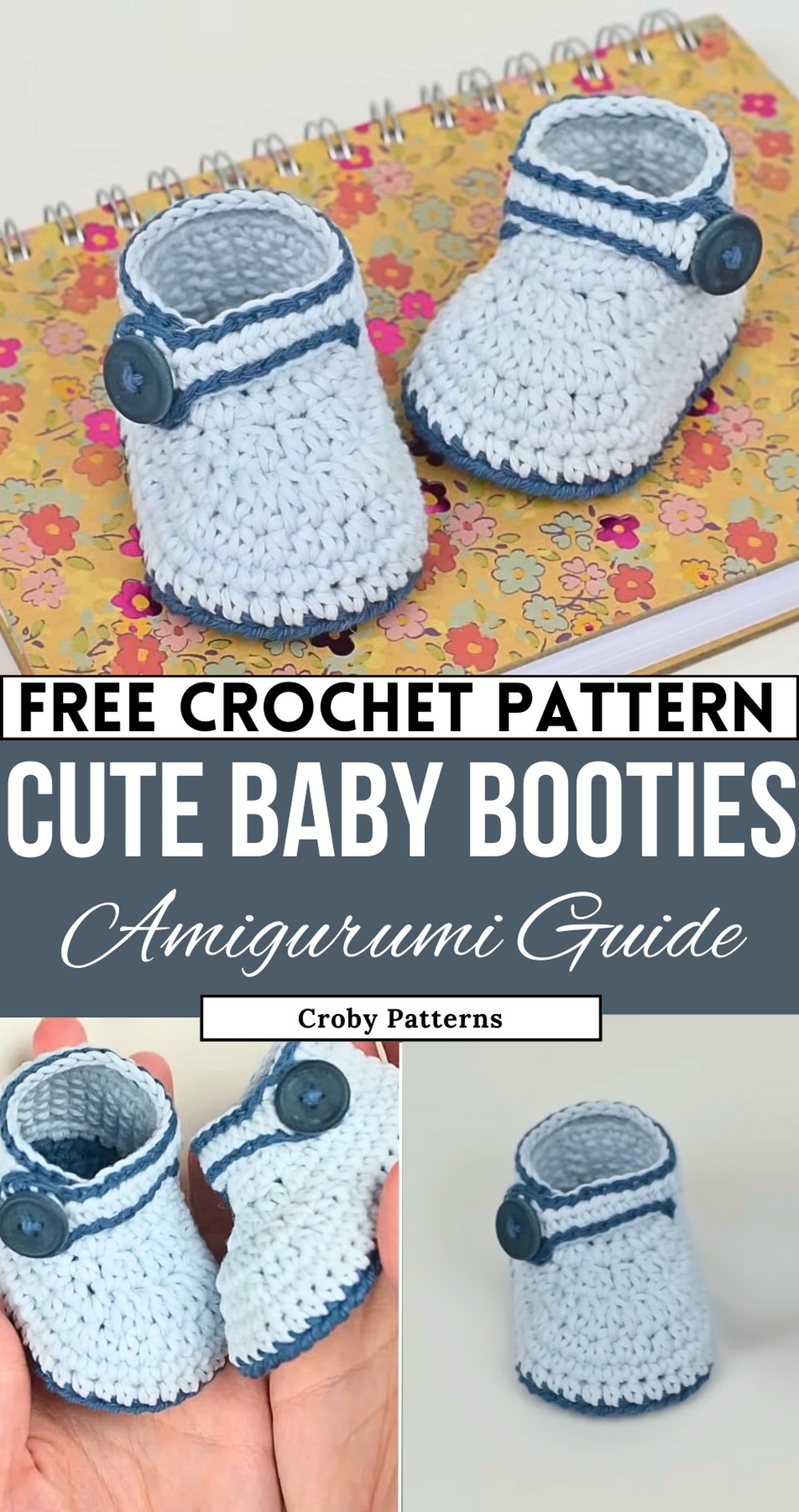 How To Crochet Cute and Easy Baby Booties Croby Pattern