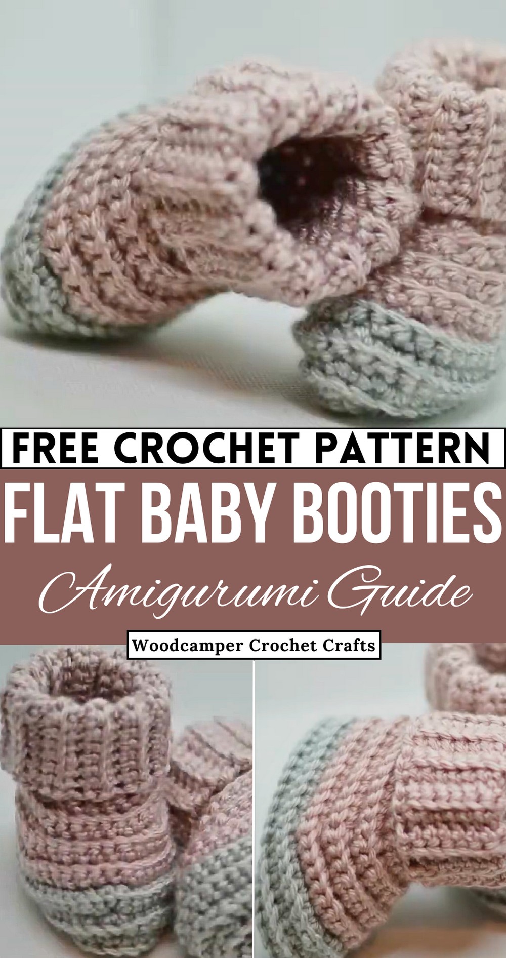 How to Crochet Baby Booties WORKED FLAT - Easy Step-by-Step Tutorial