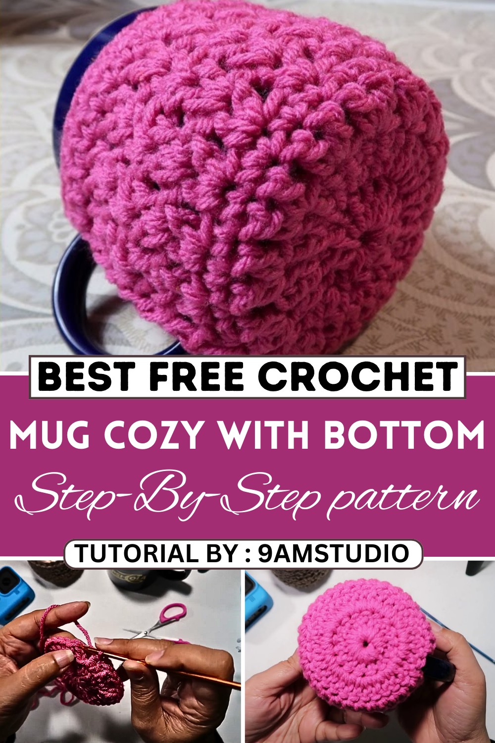 How to Crochet Mug Cozy with Bottom