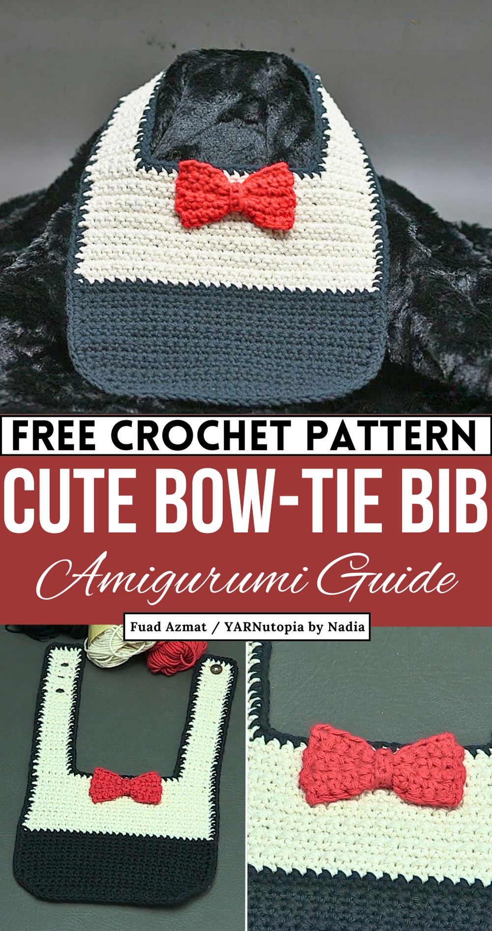 How to Crochet the Fine Dining Bow-tie Bib