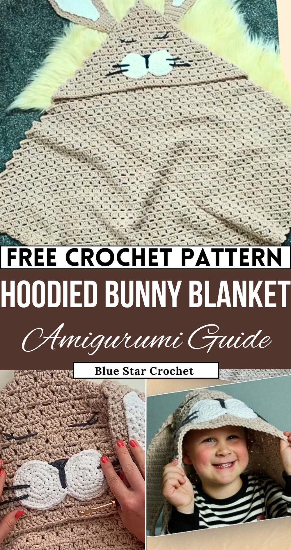 How to crochet a hooded bunny blanket using corner to corner block stitch