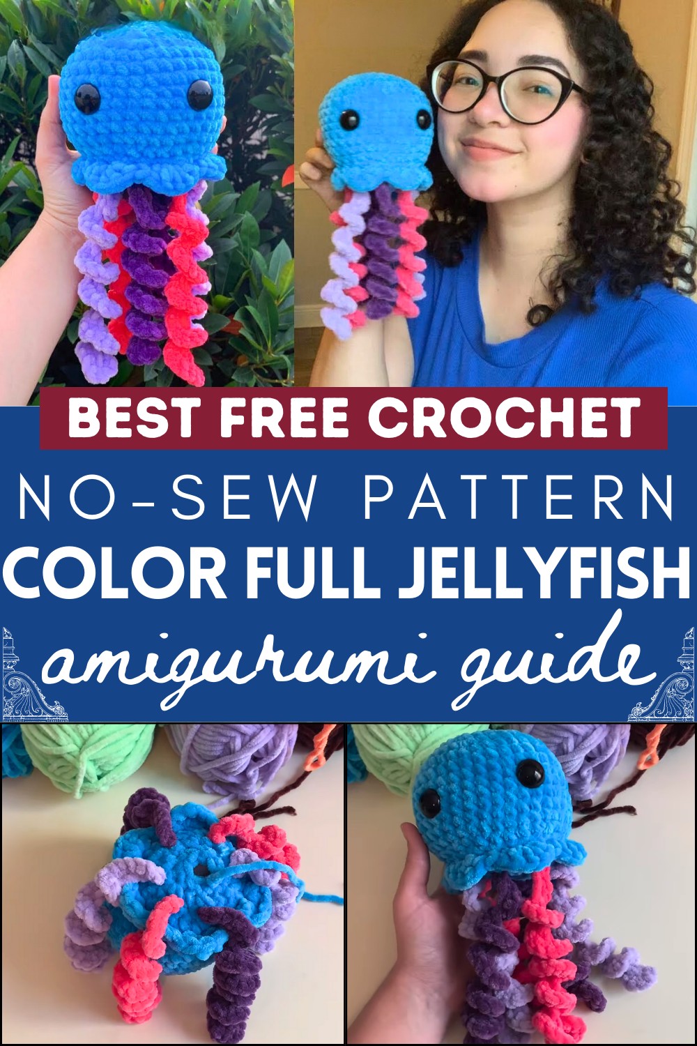 No-Sew Jellyfish Beginner Amigurumi Crochet Pattern