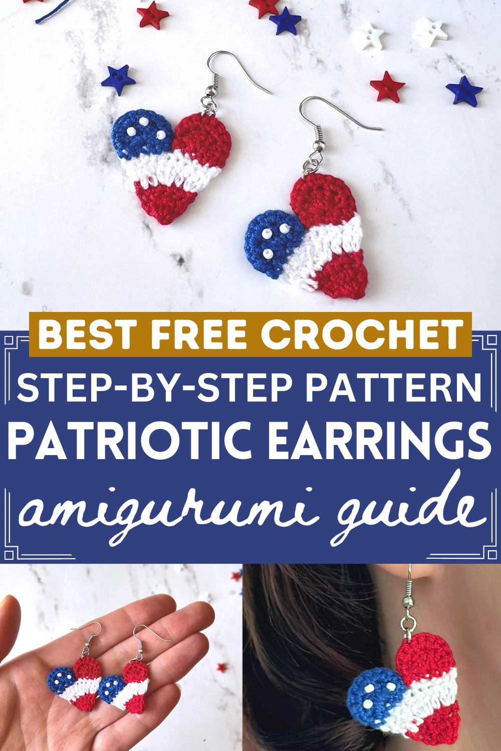 Patriotic Heart Earrings