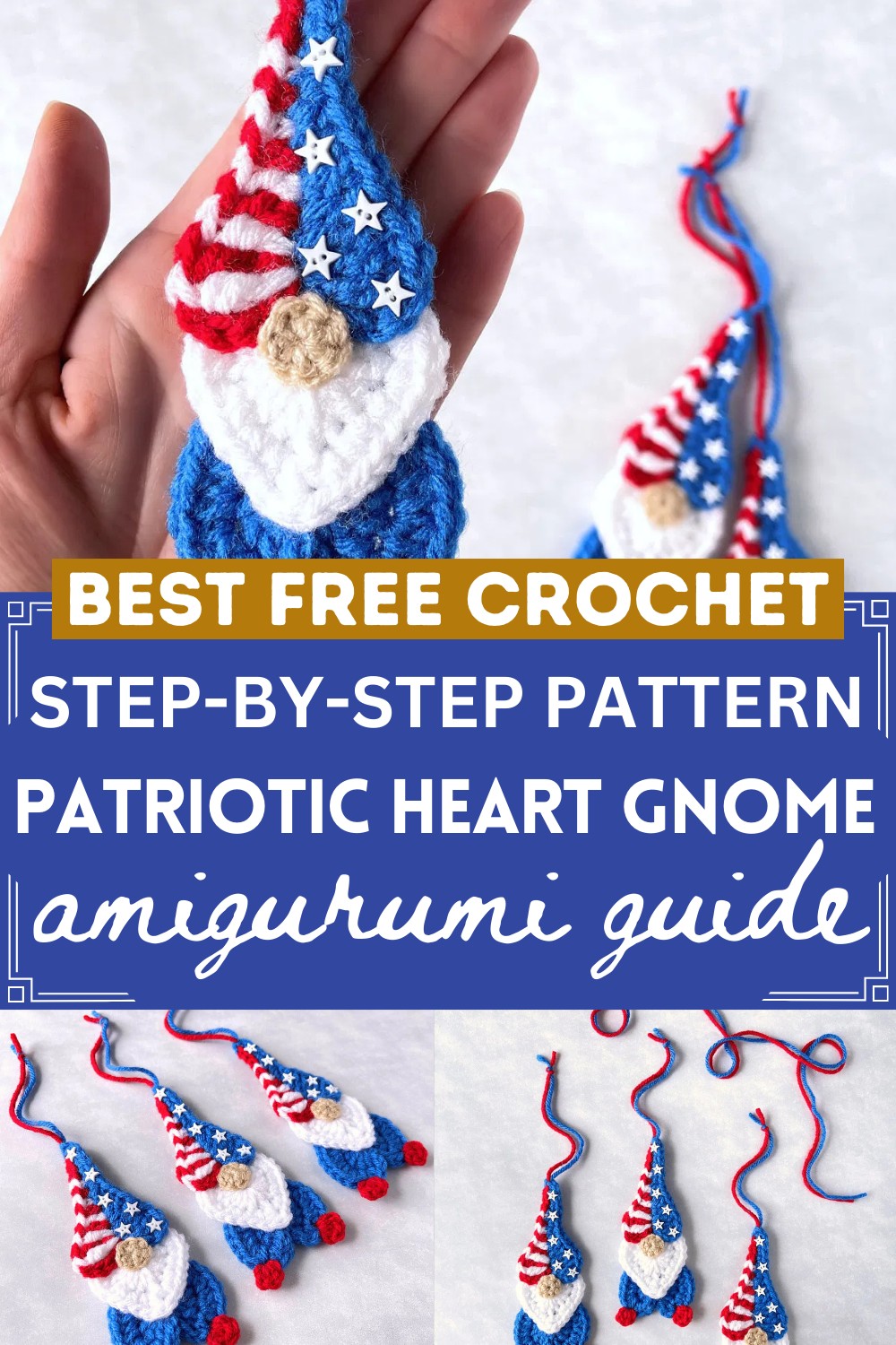 Patriotic Heart Gnome Ornamen