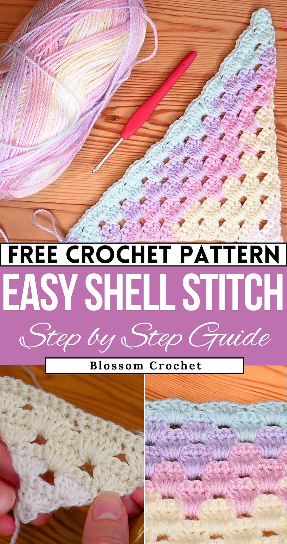 Step-by-Step Crochet Shell Stitch Pattern