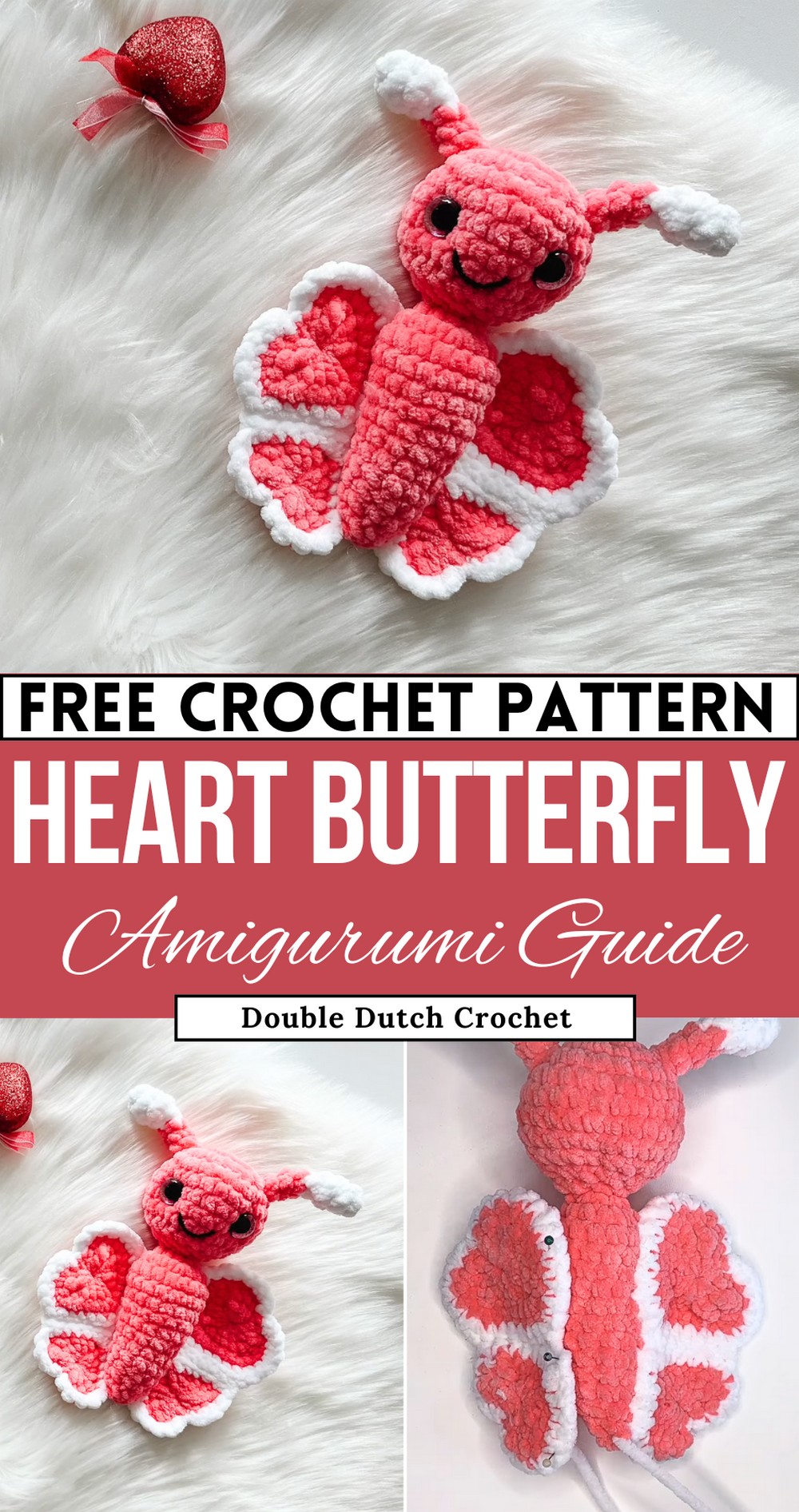 VALENTINES Crochet Heart Butterfly Tutorial