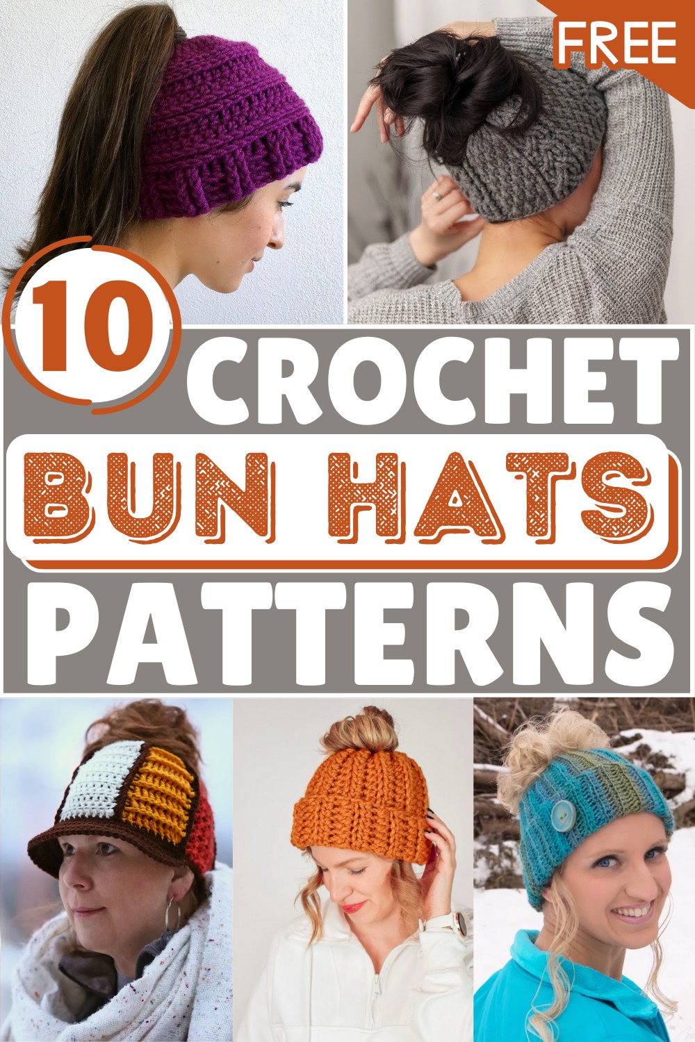 Charming Bun Hats – Free Crochet Patterns