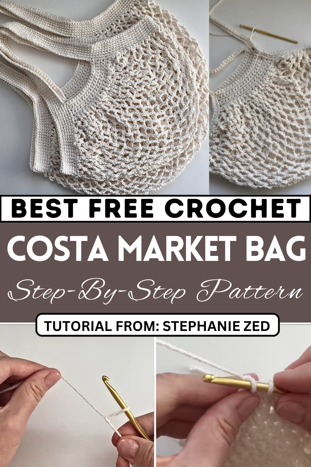 Crochet Costa Market Bag Reusable Washable Fun