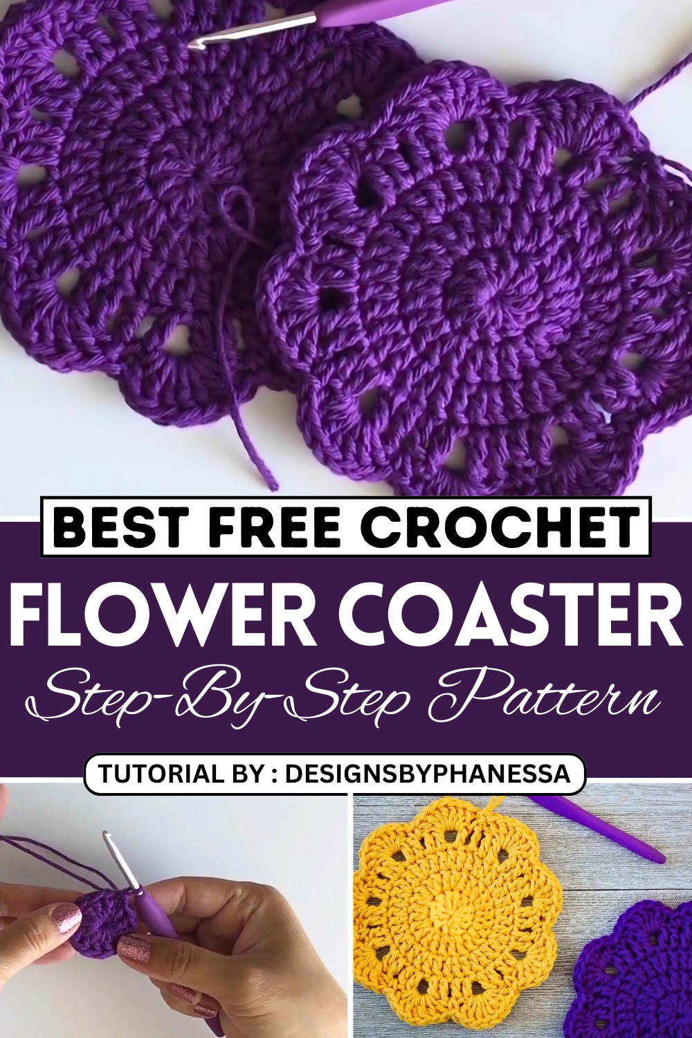 Crochet Flower Coaster Tutorial