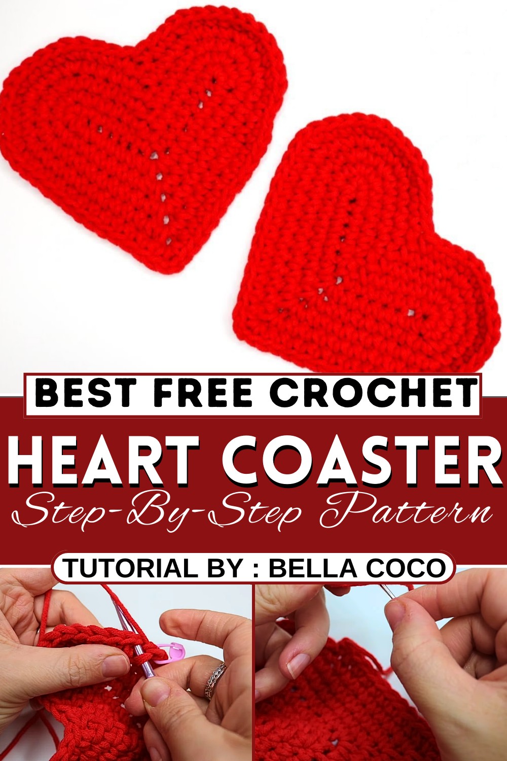 Crochet Heart Coaster Tutorial