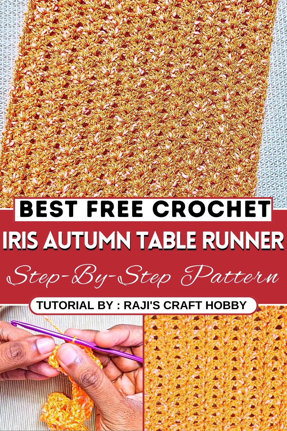 Crochet Iris Autumn Table Runner