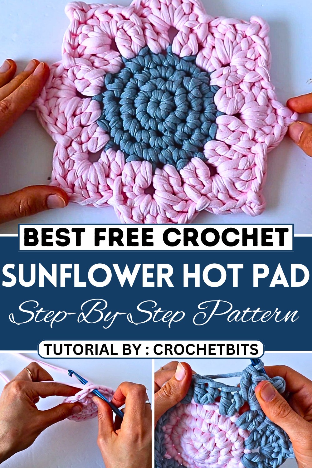 Crochet Sunflower Hot Pad