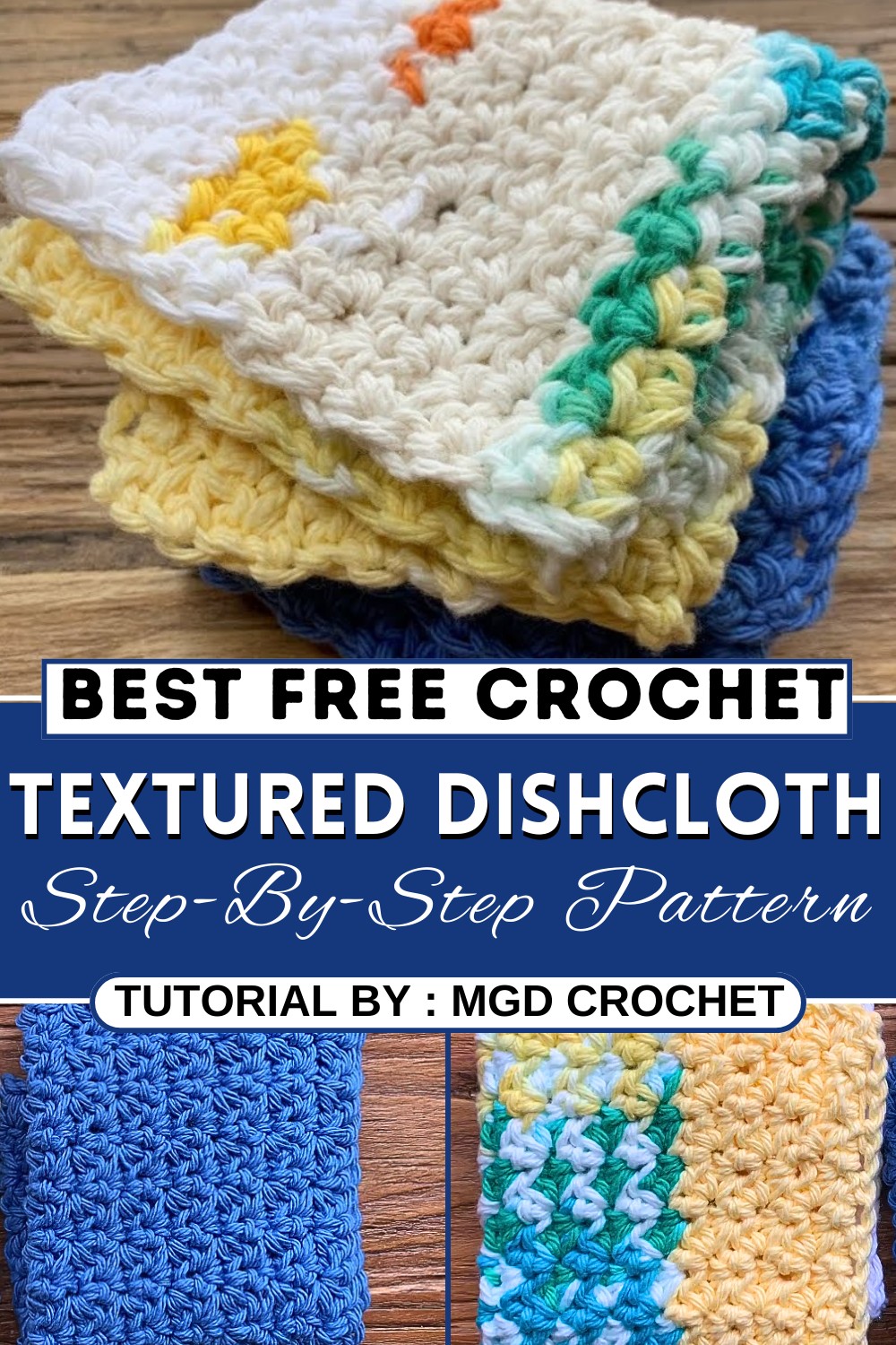 Crochet Textured Dishcloth Beginner Friendly
