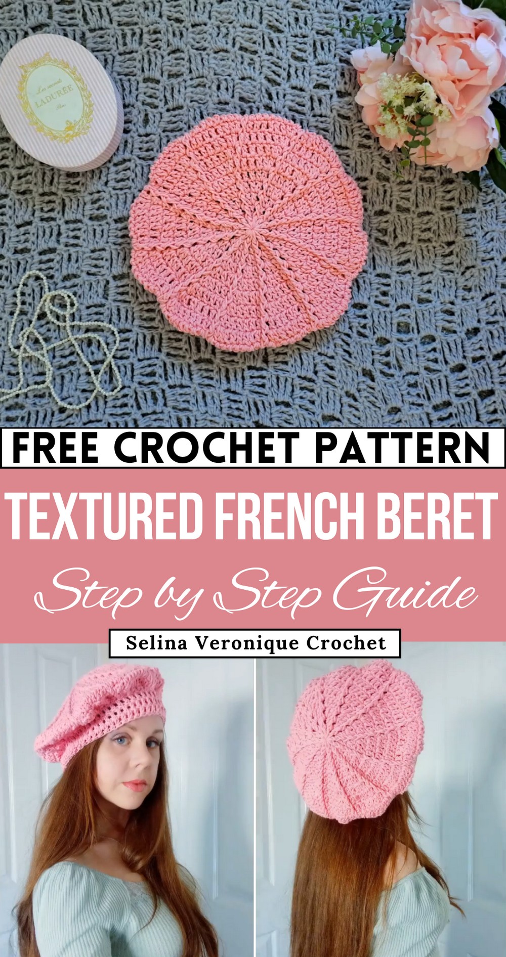 Crochet Textured French Beret Easy Tutorial