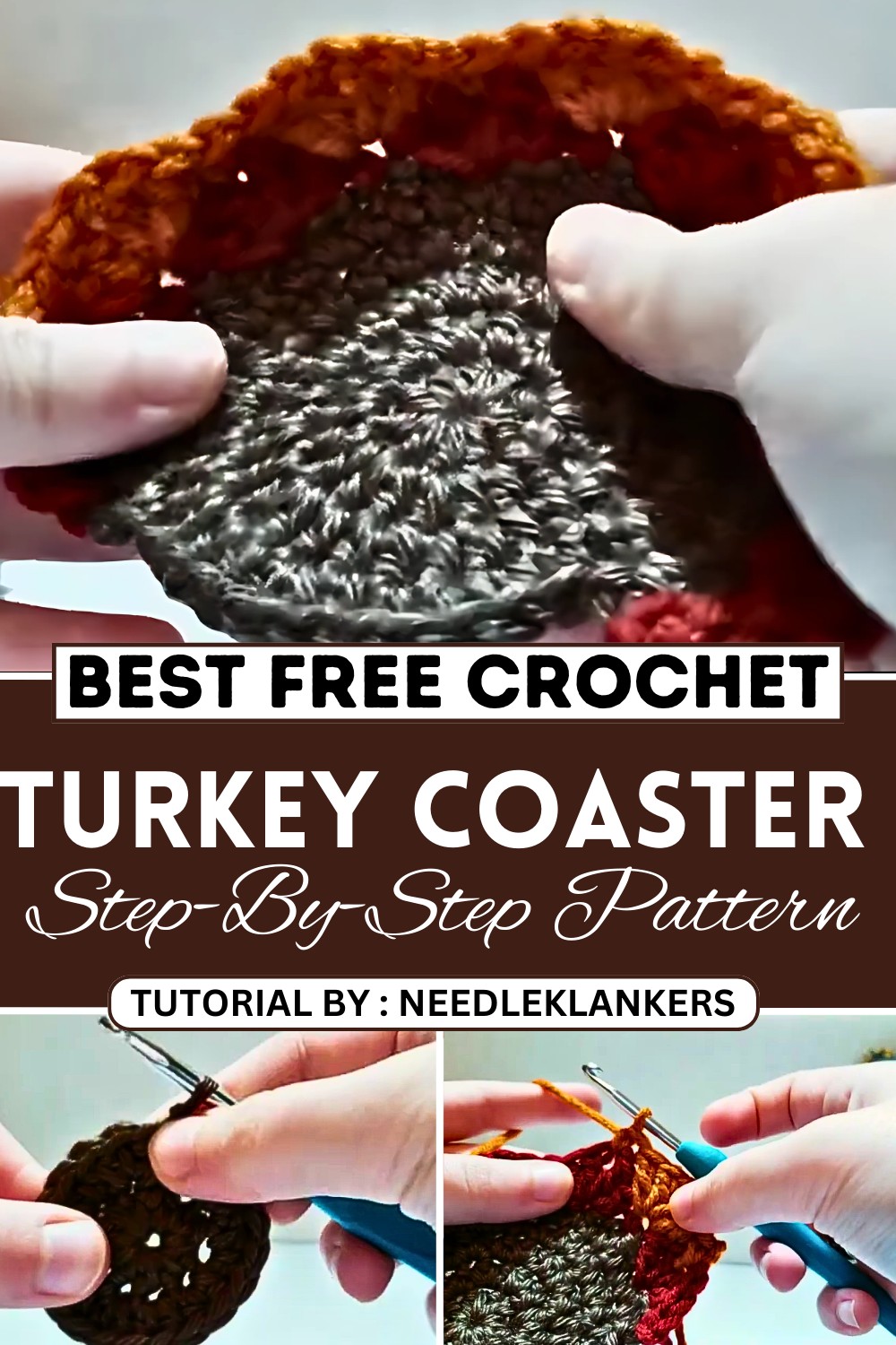 Crochet Turkey Coaster Beginner Pattern
