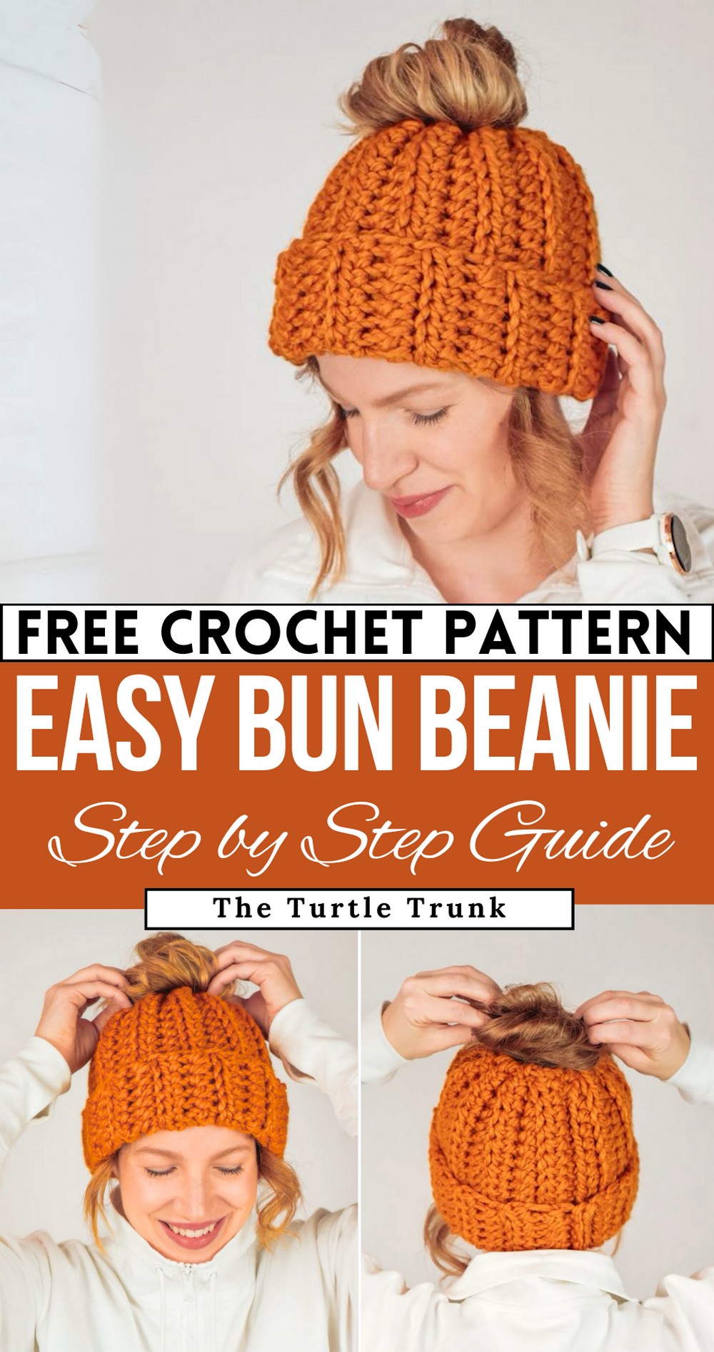 Easy Crochet Bun Beanie Pattern