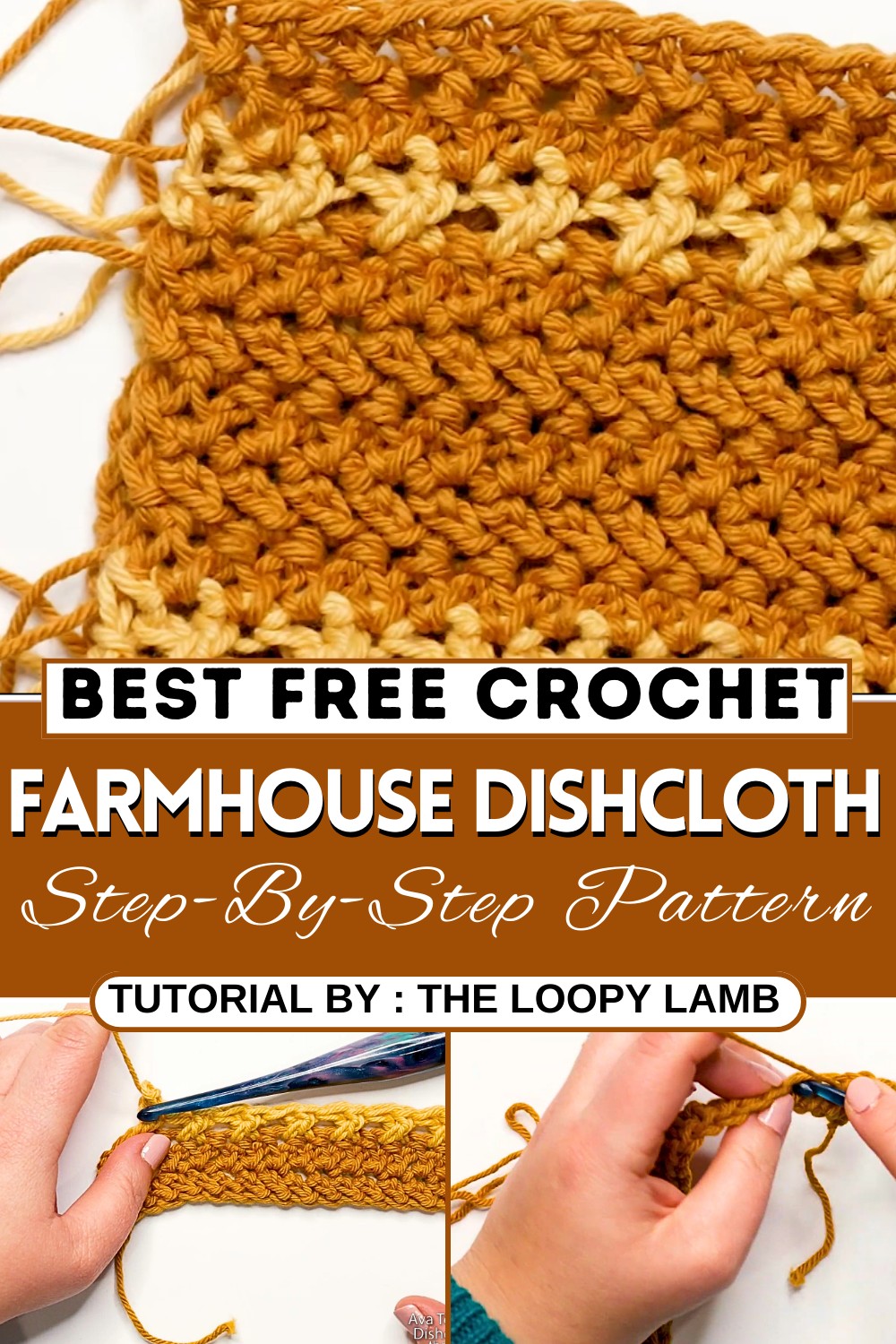 Easy Modern Farmhouse Crochet Dishcloth Tutorial