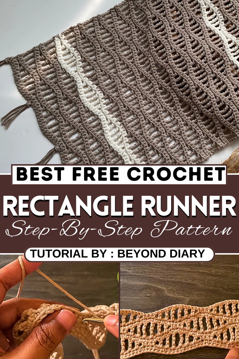 Easy crochet rectangle Runner tutorial