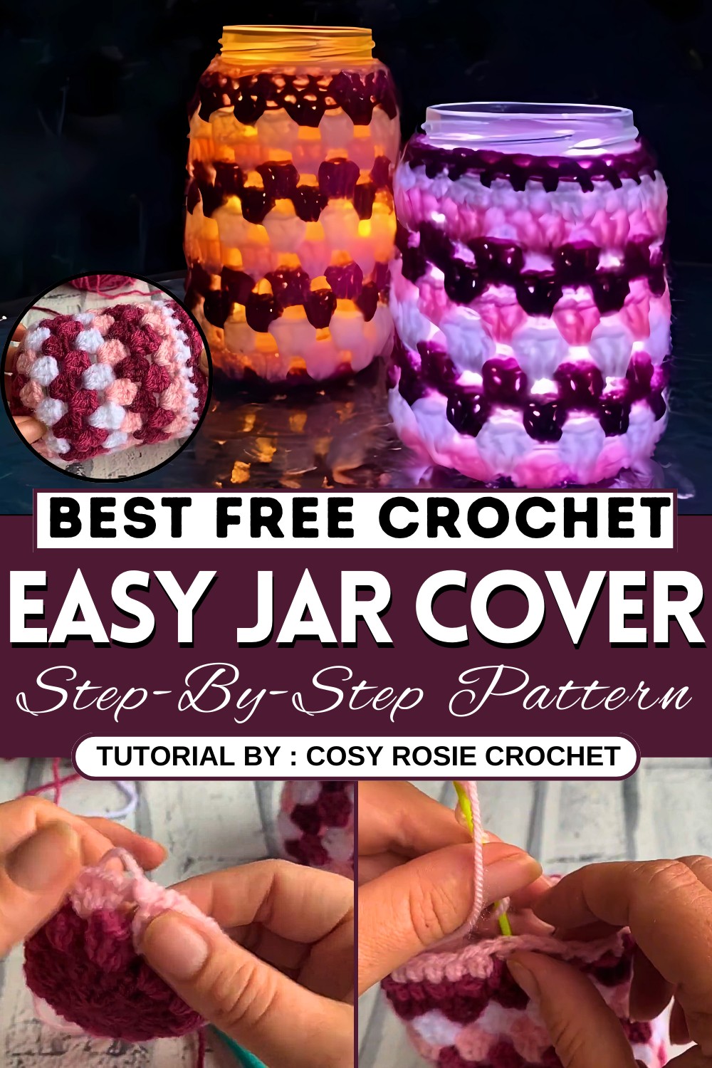 Free Crochet Pattern Easy Jar Cover